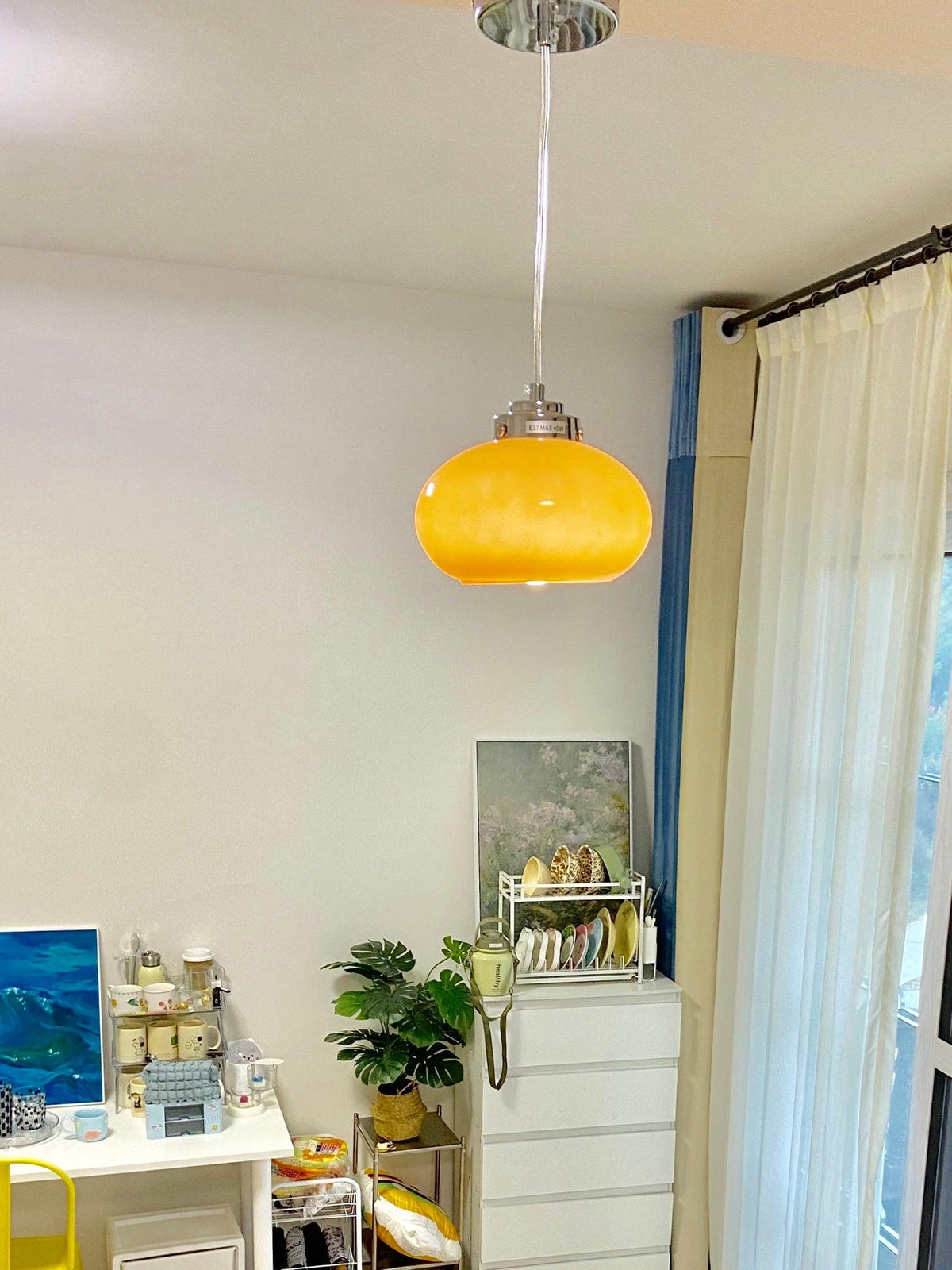 Tavira Pendelleuchte aus Glas im Retro-Stil