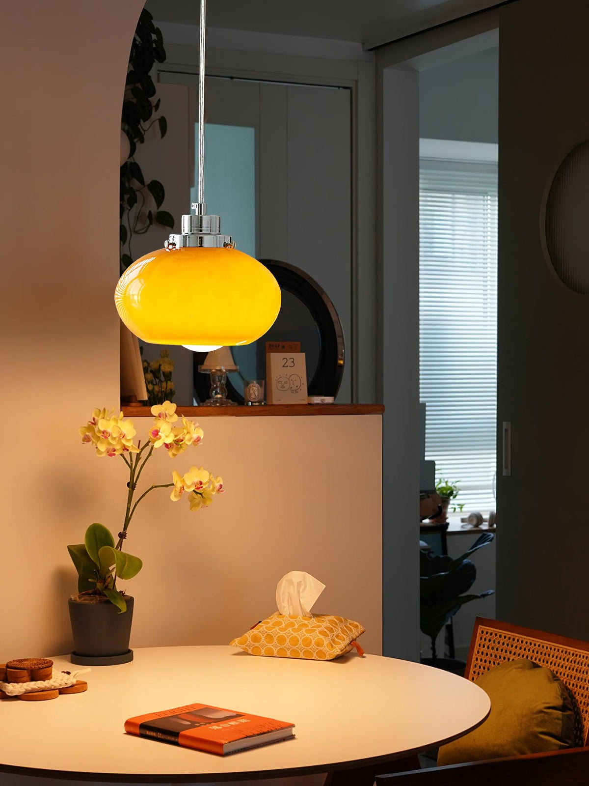 Tavira Pendelleuchte aus Glas im Retro-Stil