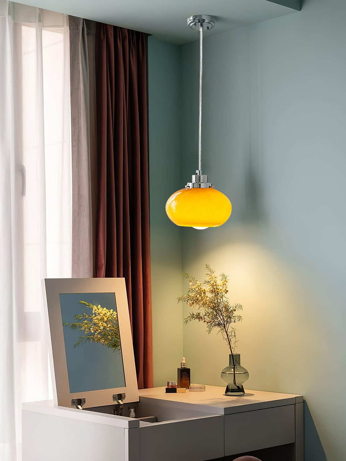 Tavira Pendelleuchte aus Glas im Retro-Stil