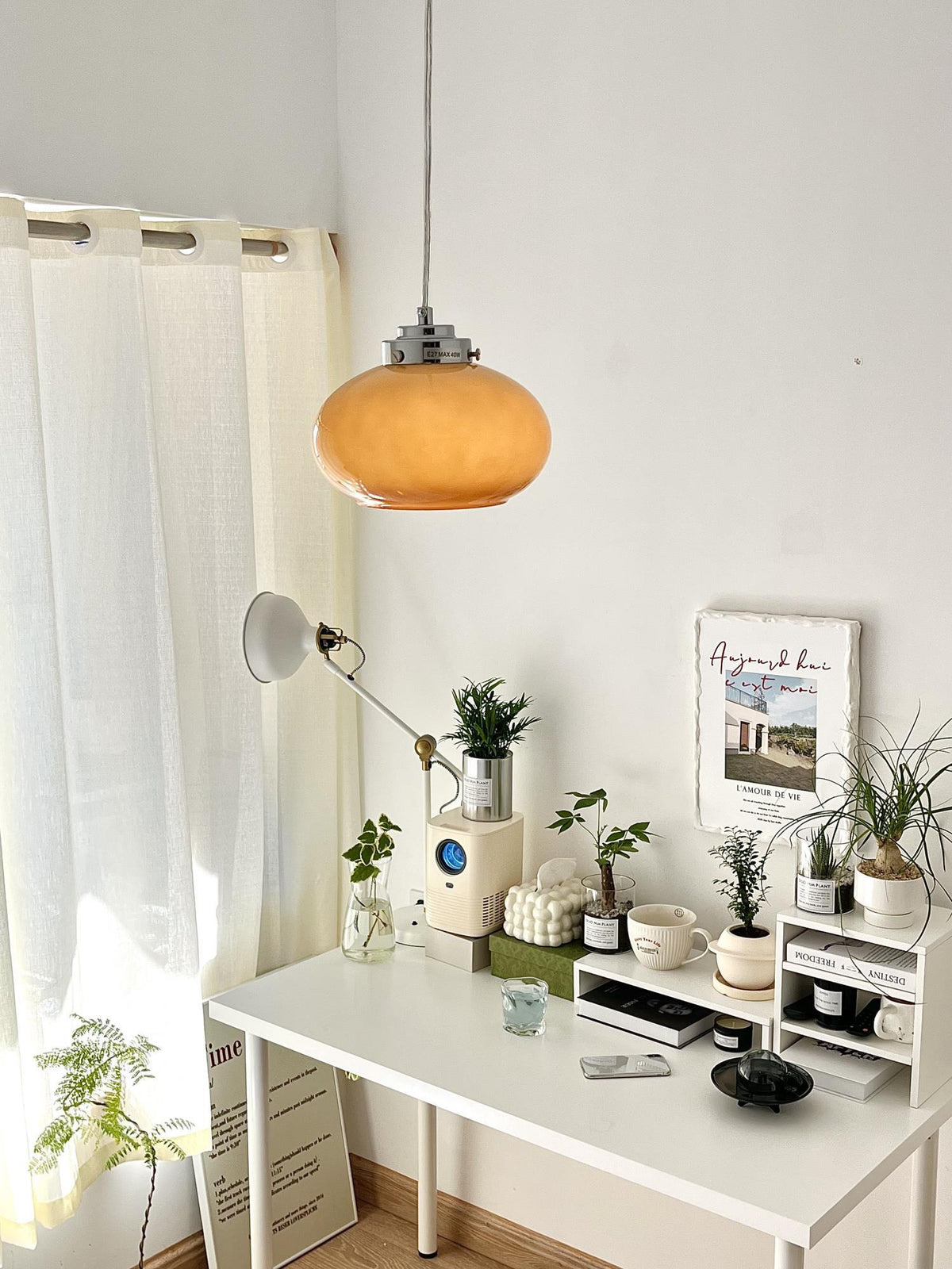 Tavira Pendelleuchte aus Glas im Retro-Stil