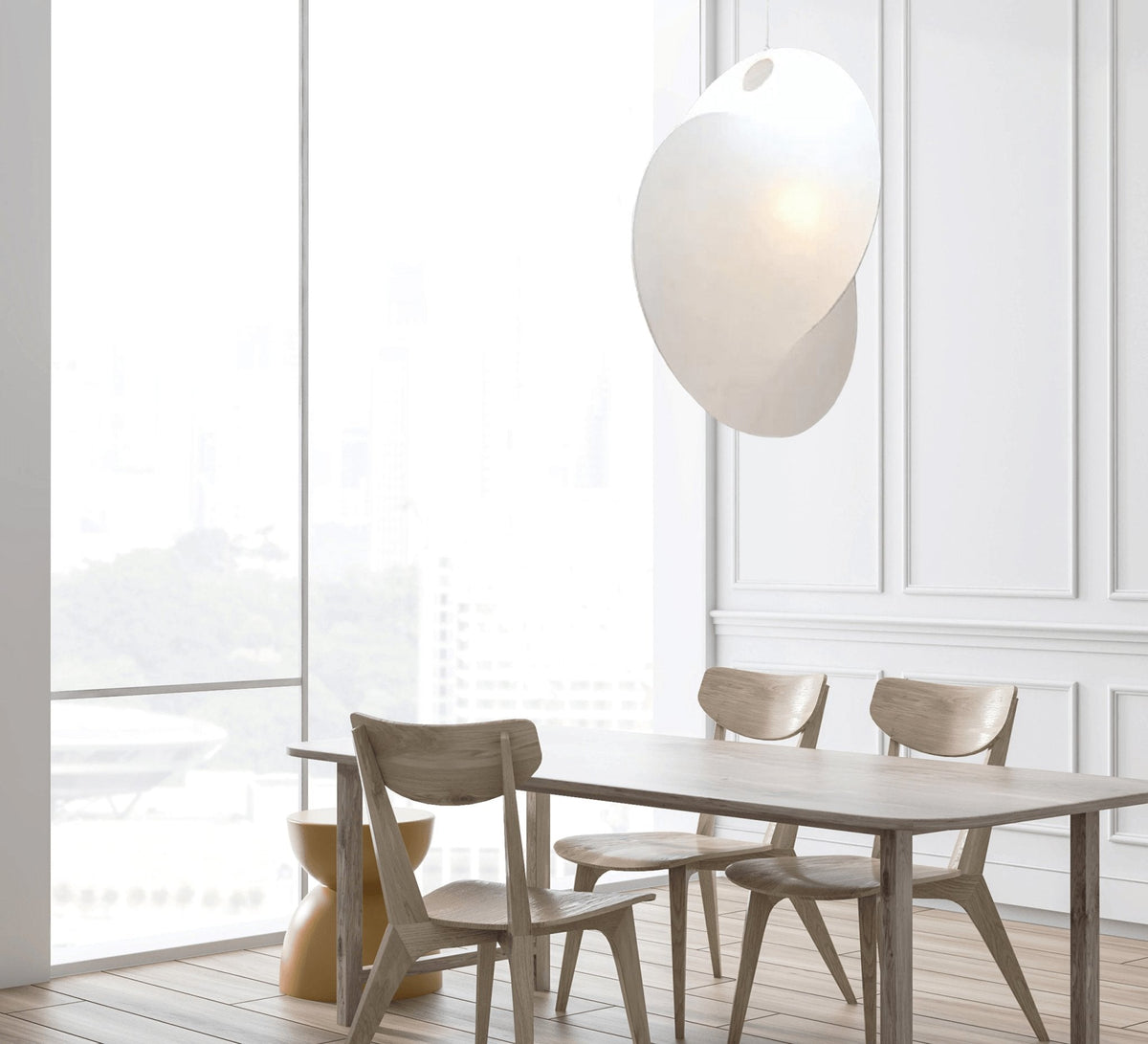 Ferivora Pendelleuchte aus Stahl mit künstlerischem Design