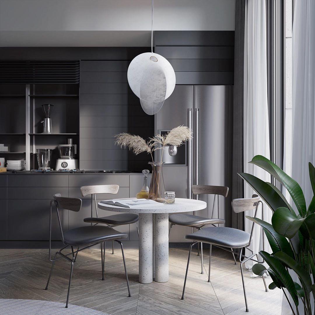 Ferivora Pendelleuchte aus Stahl mit künstlerischem Design