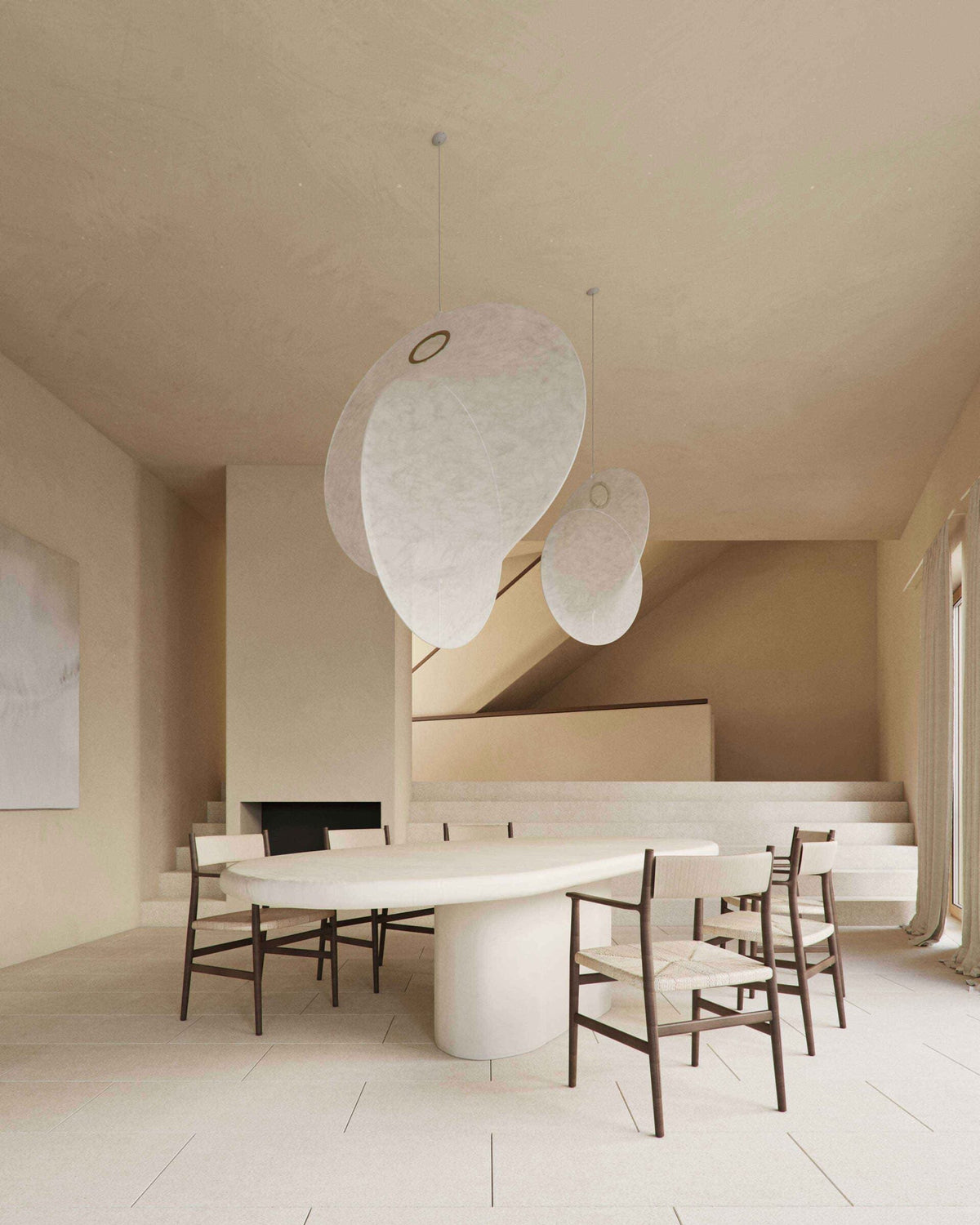 Ferivora Pendelleuchte aus Stahl mit künstlerischem Design
