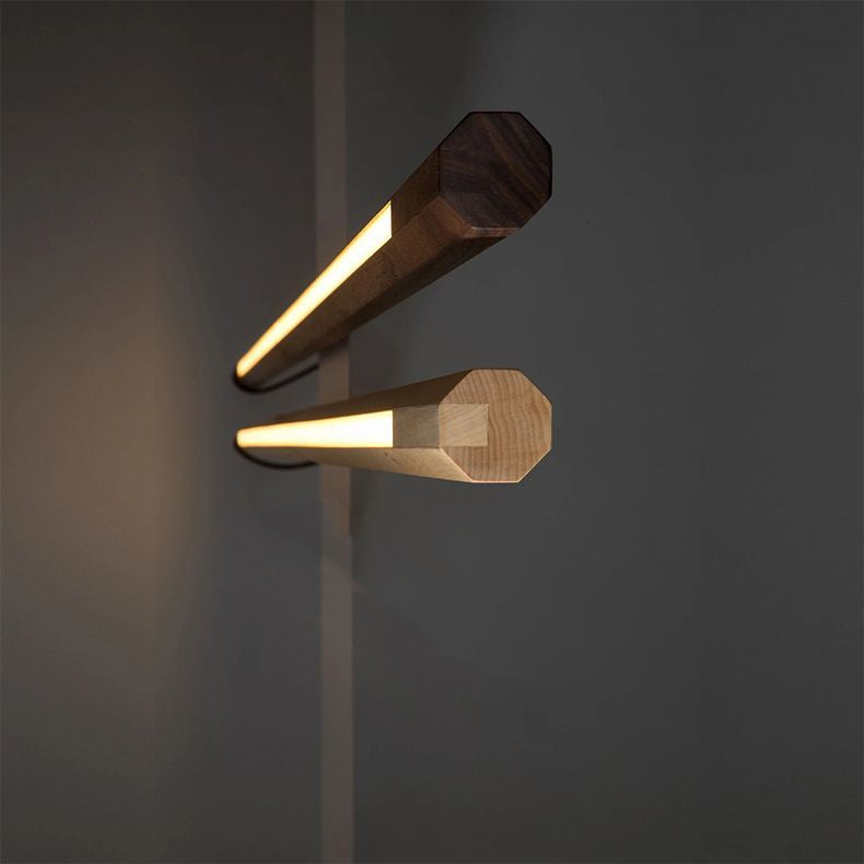 Muto Modern LED Stehlampe Linear Wohn/Schlafzimmer Holz