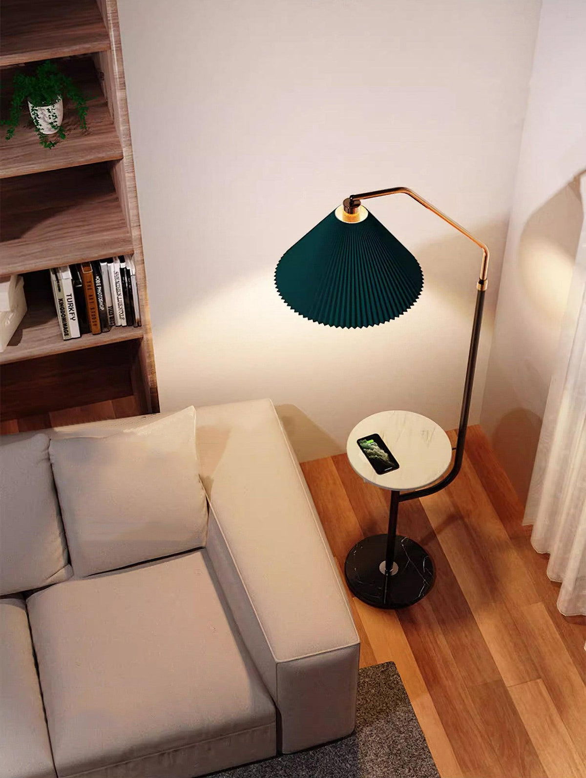 Nexc Stehleuchte aus Marmor und Holz