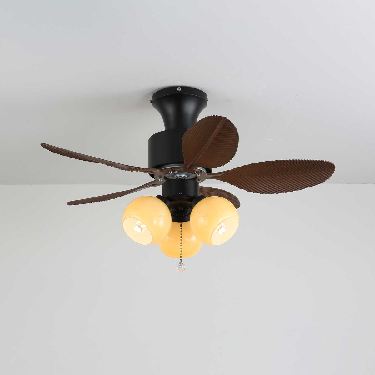 Althea Vintage Holzaufsatz Deckenventilator mit Beleuchtung