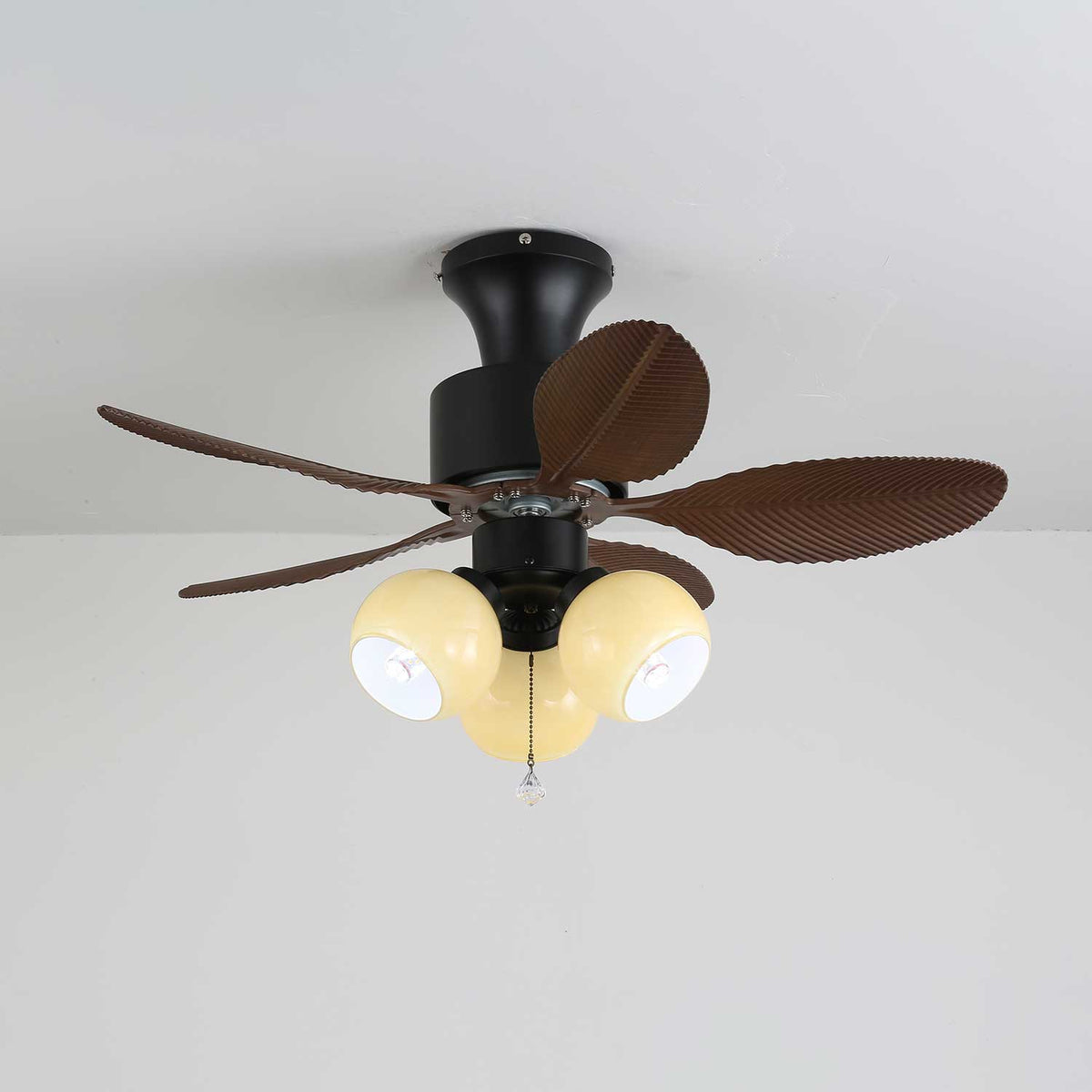 Althea Vintage Holzaufsatz Deckenventilator mit Beleuchtung
