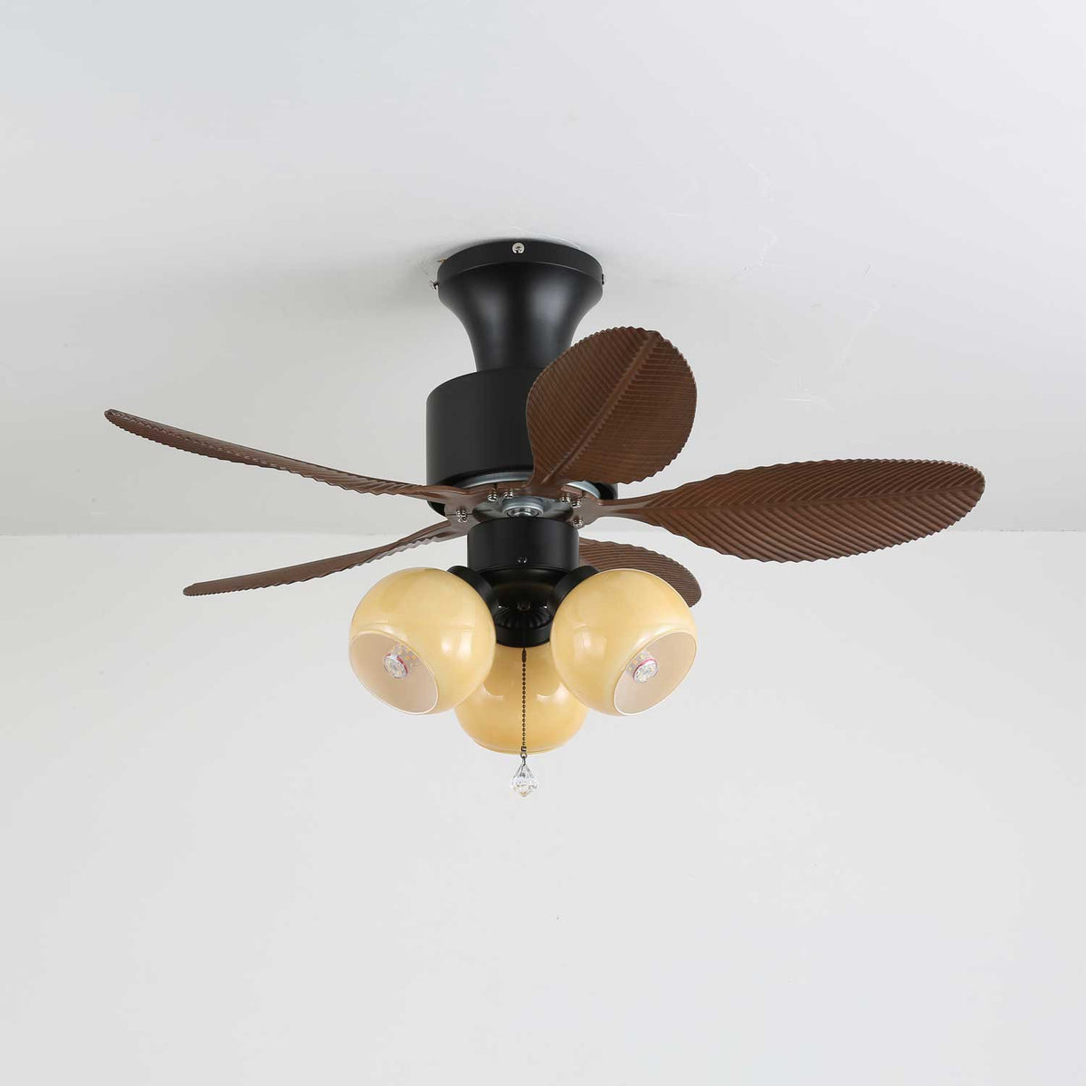 Althea Vintage Holzaufsatz Deckenventilator mit Beleuchtung