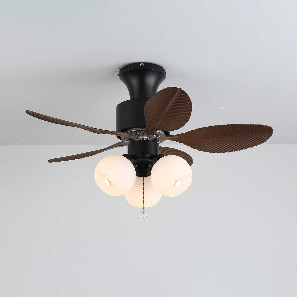 Althea Vintage Holzaufsatz Deckenventilator mit Beleuchtung