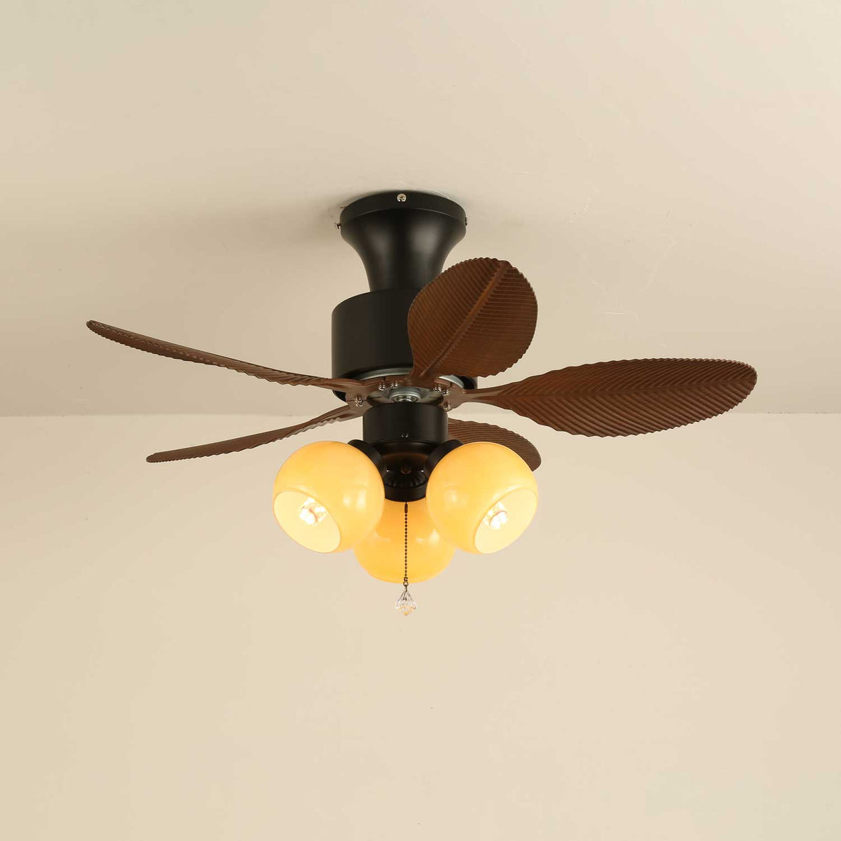 Althea Vintage Holzaufsatz Deckenventilator mit Beleuchtung