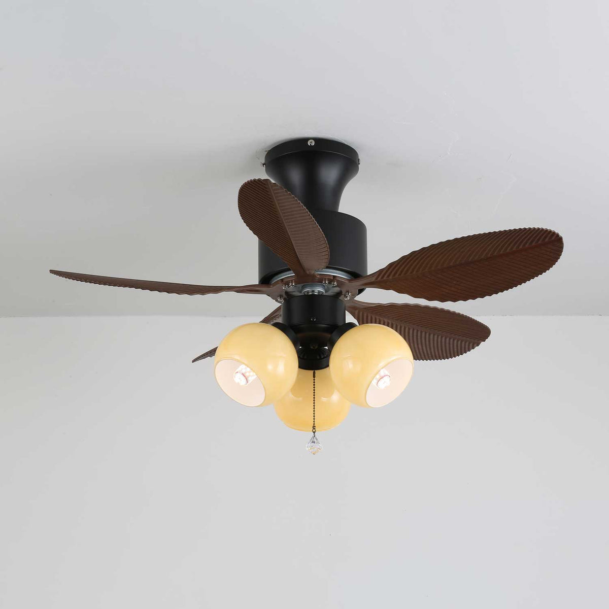 Althea Vintage Holzaufsatz Deckenventilator mit Beleuchtung