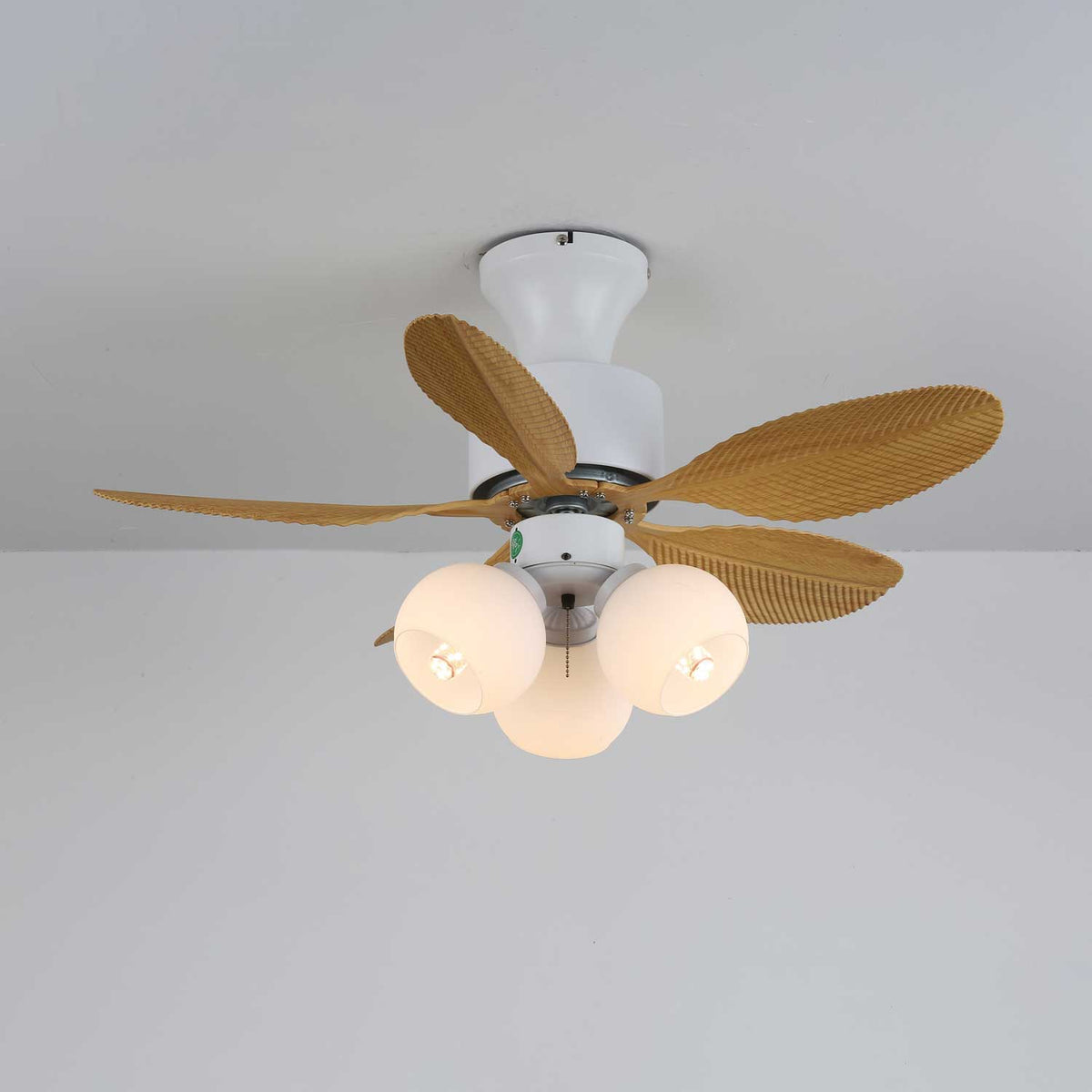 Althea Vintage Holzaufsatz Deckenventilator mit Beleuchtung