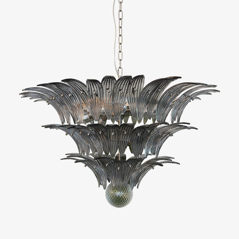 Eirivelle Kronleuchter Murano-Glas Palmblatt-Ebenen