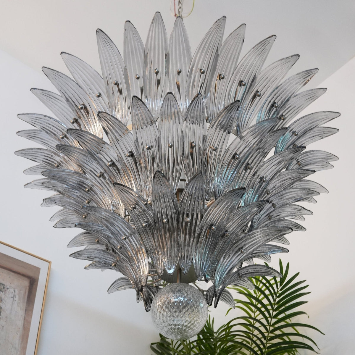 Eirivelle Kronleuchter Murano-Glas Palmblatt-Ebenen