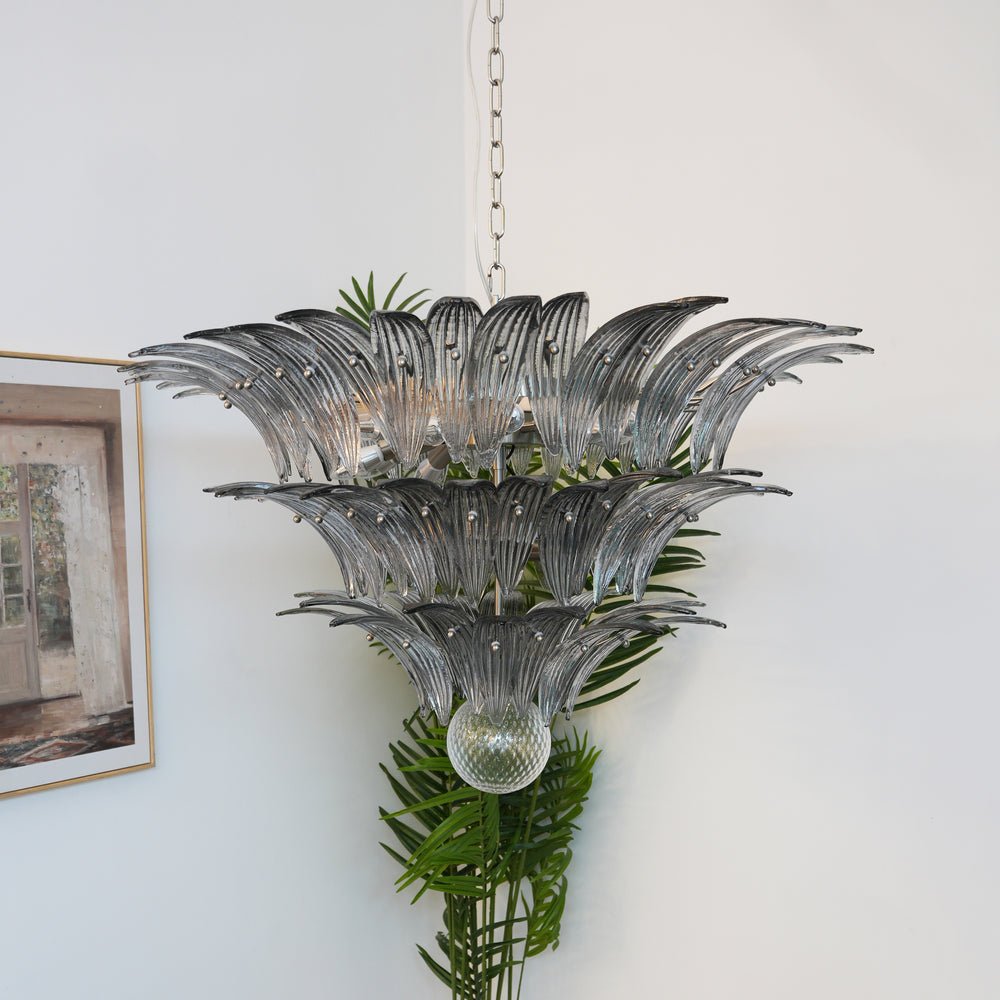 Eirivelle Kronleuchter Murano-Glas Palmblatt-Ebenen