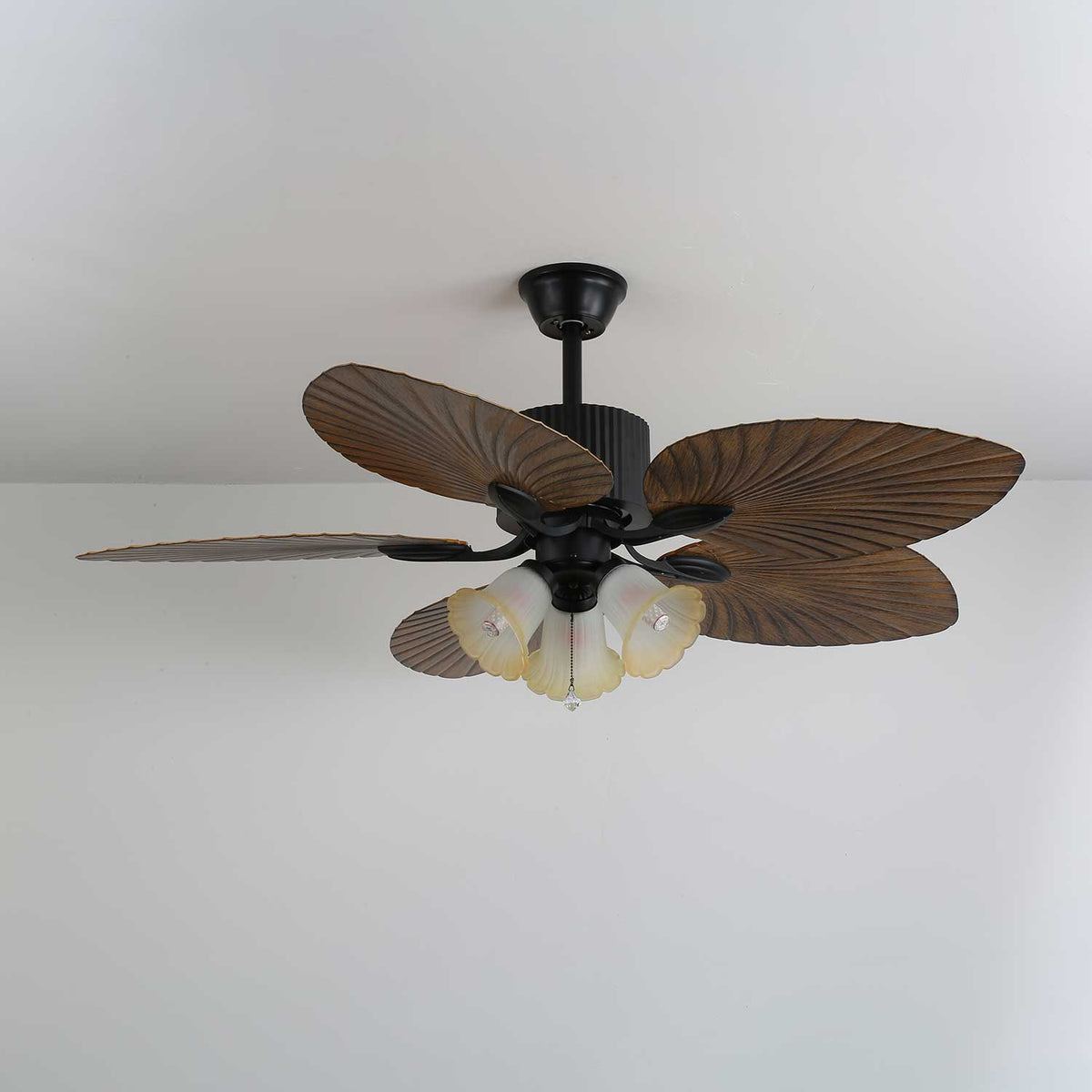 Avinionis Palm Whisper Vintage Holz Deckenventilator mit Beleuchtung