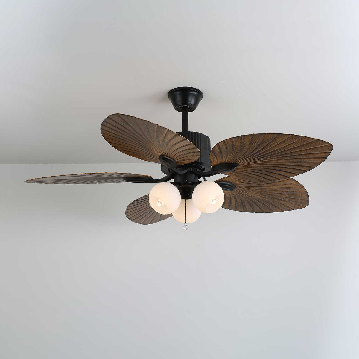 Avinionis Palm Whisper Vintage Holz Deckenventilator mit Beleuchtung