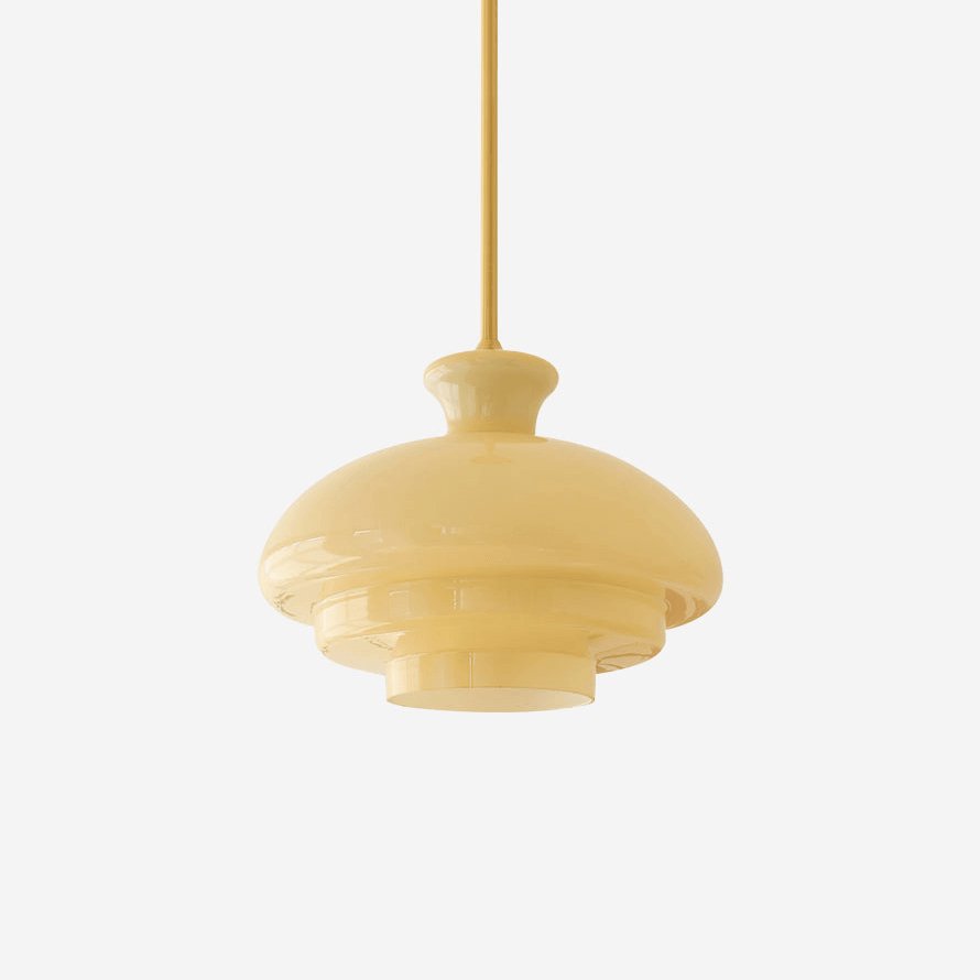 Sunbeam moderne Pendelleuchte aus Glas in Gelb