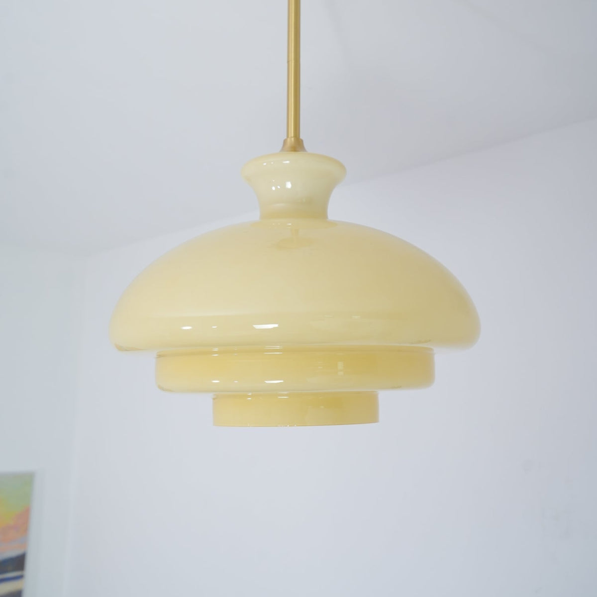 Sunbeam moderne Pendelleuchte aus Glas in Gelb