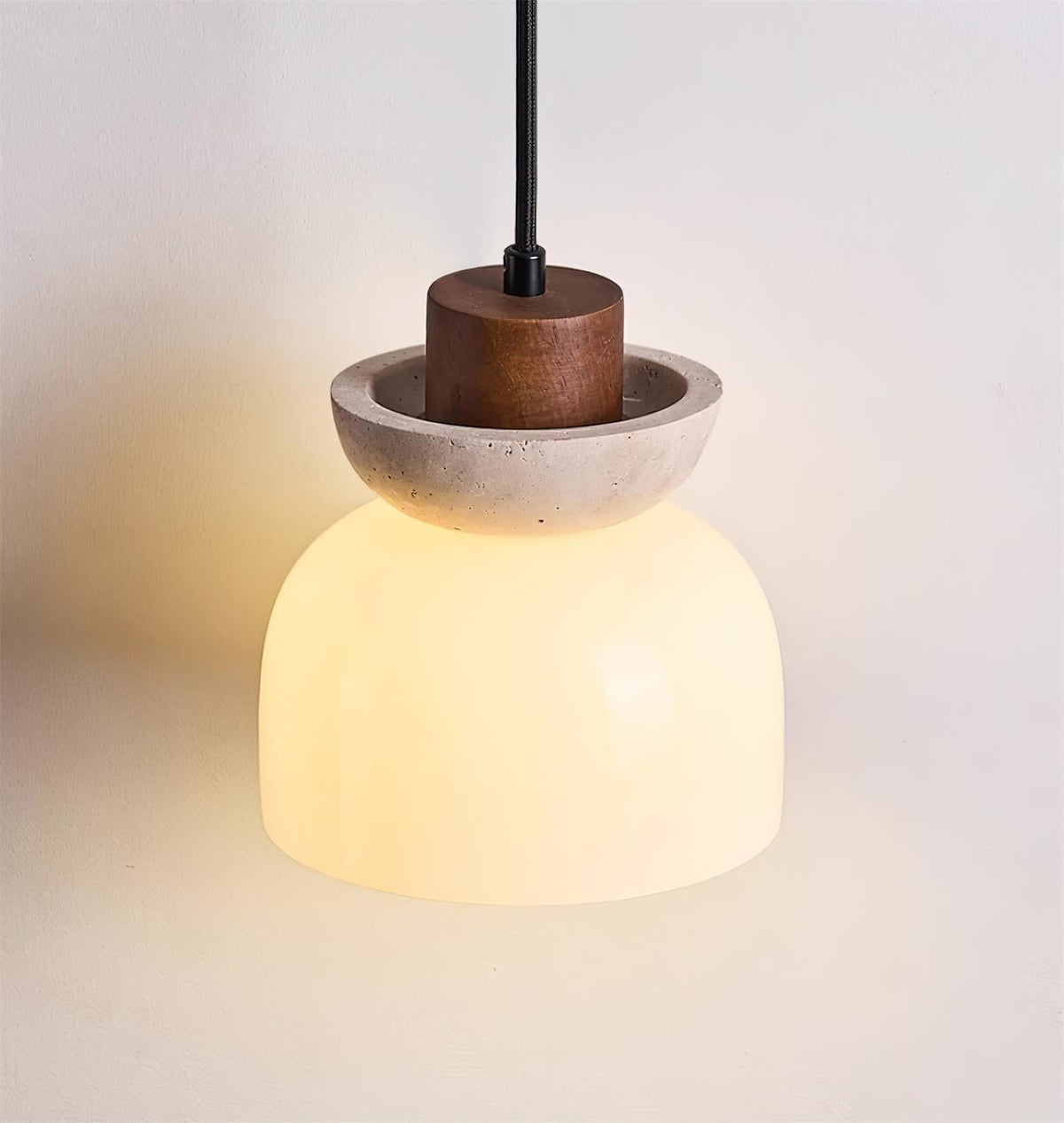 Norenx Travertine Dome Glas Pendelleuchte