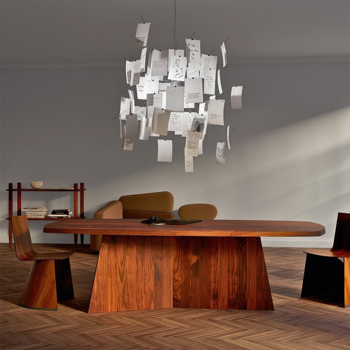 Lunerira Kronleuchter aus Papier – zeitgenössisches Design für das Wohnzimmer