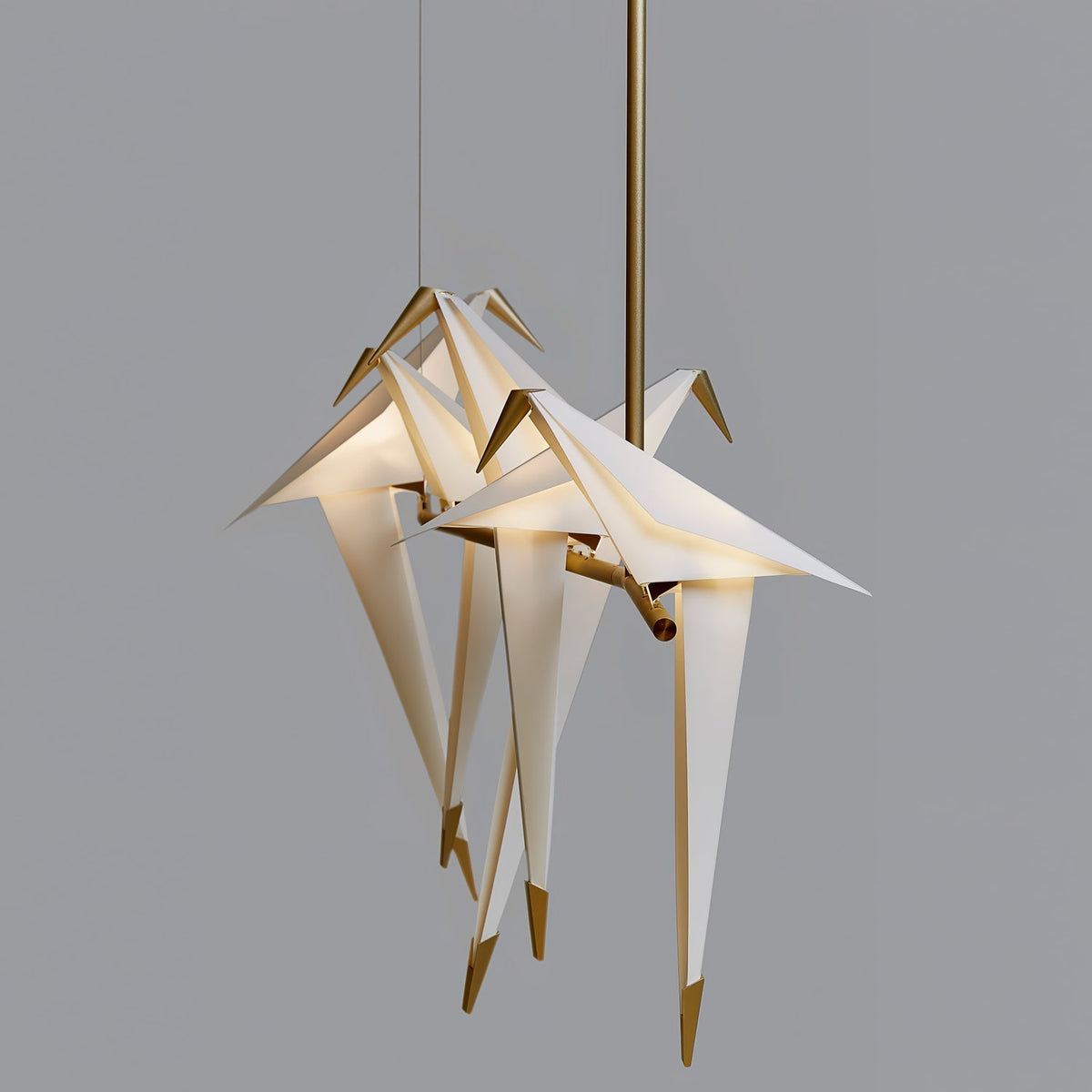 Lunuian Kronleuchter Kronleuchte Papier Crane Bird Skulpturale LED