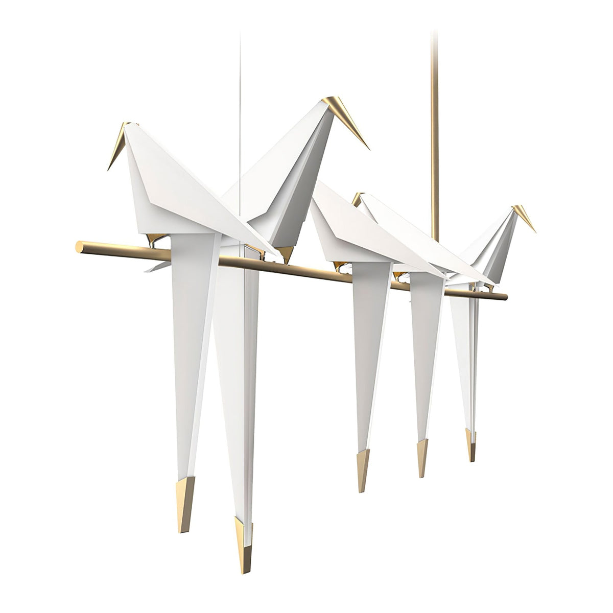 Lunuian Kronleuchter Kronleuchte Papier Crane Bird Skulpturale LED