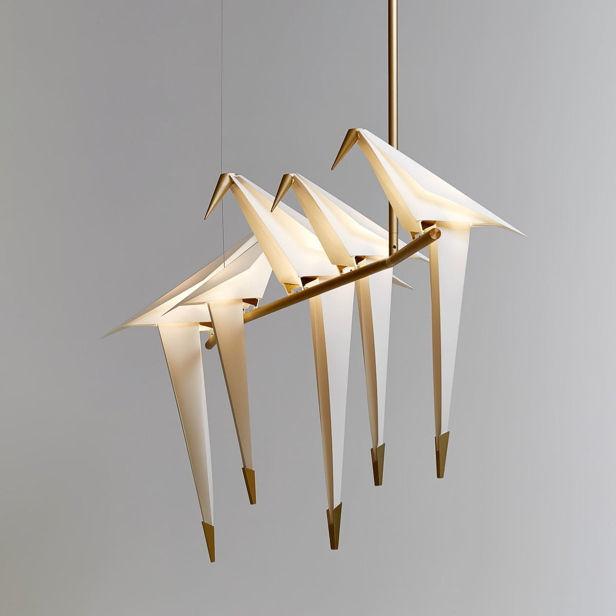 Lunuian Kronleuchter Kronleuchte Papier Crane Bird Skulpturale LED