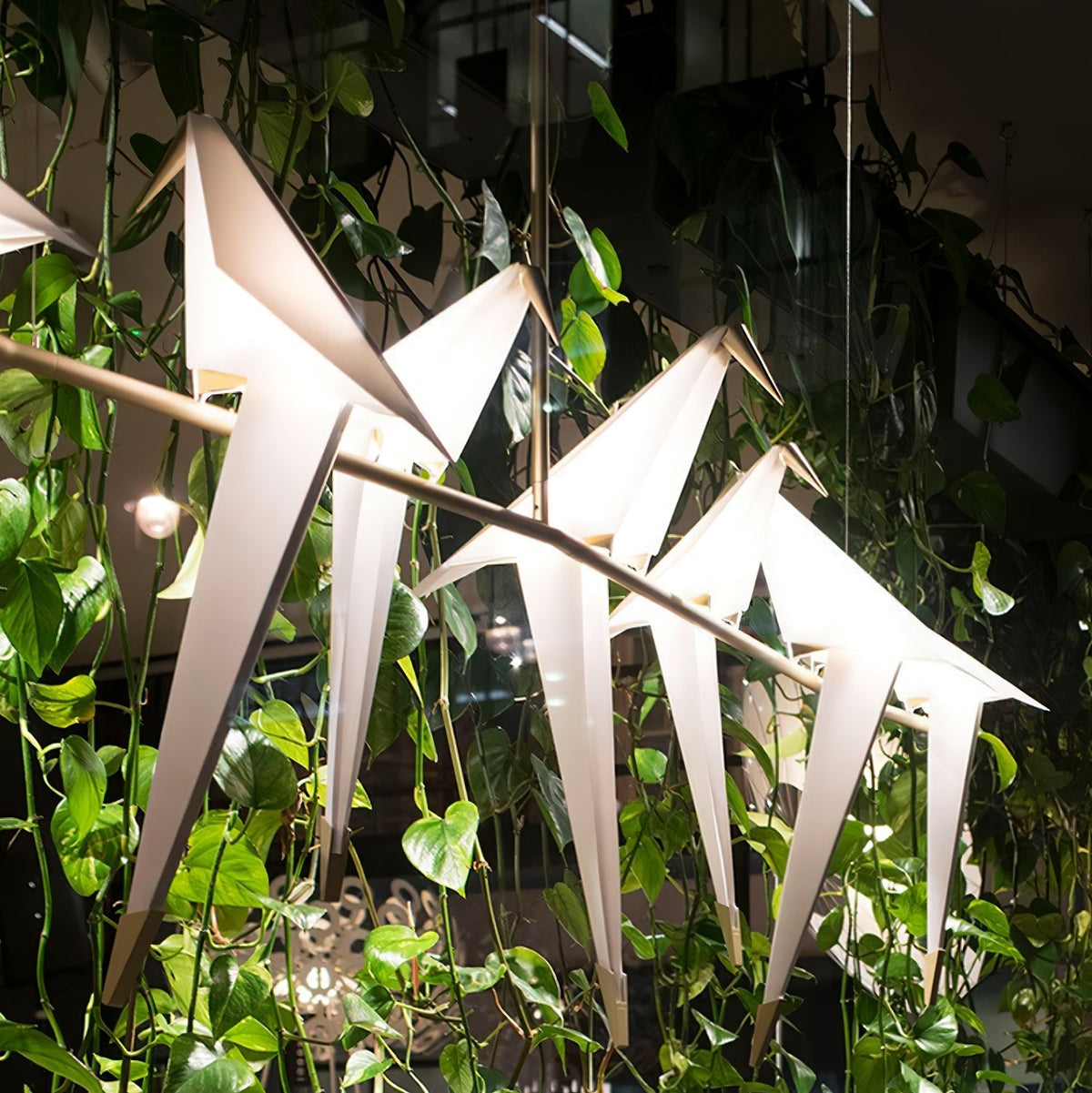 Lunuian Kronleuchter Kronleuchte Papier Crane Bird Skulpturale LED