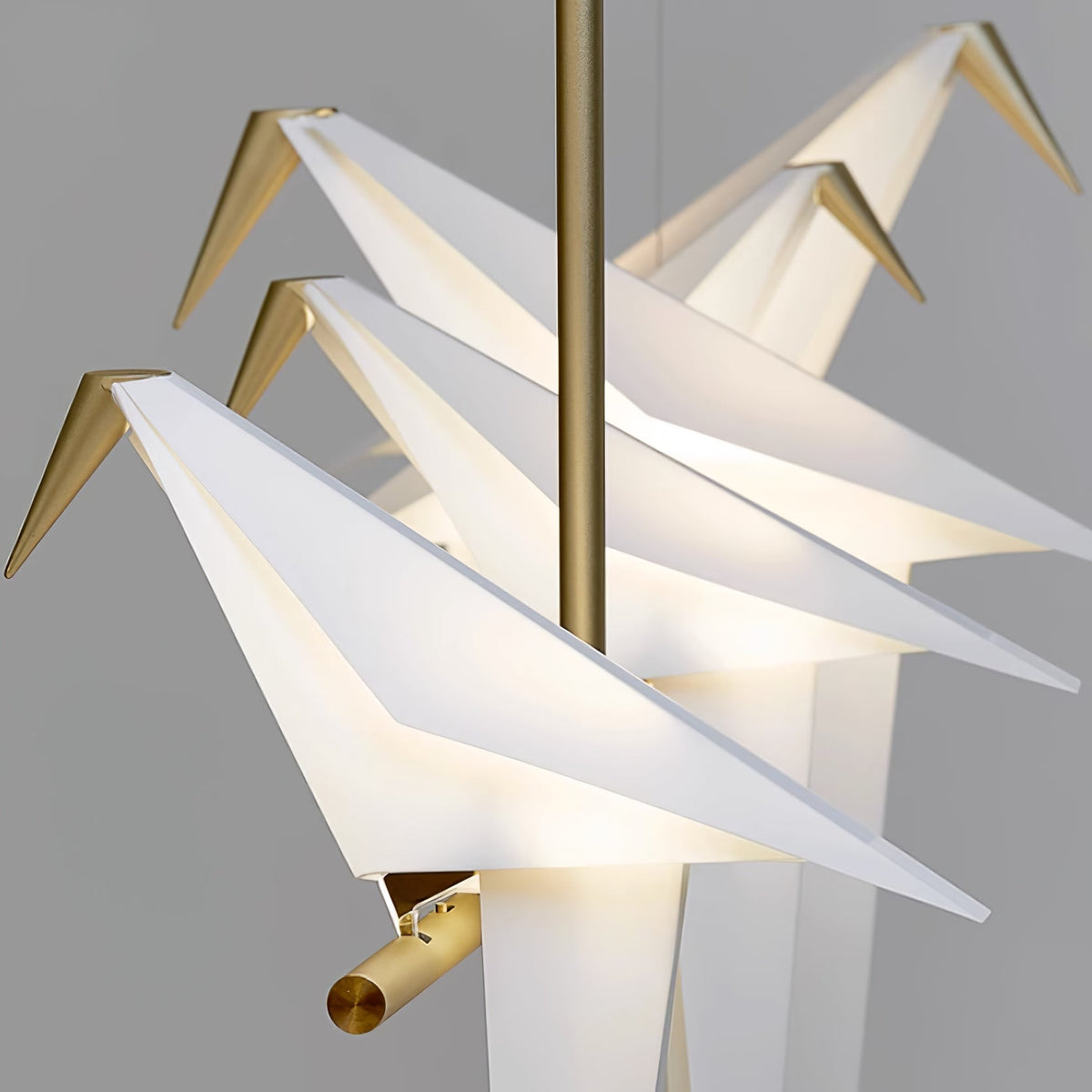 Lunuian Kronleuchter Kronleuchte Papier Crane Bird Skulpturale LED