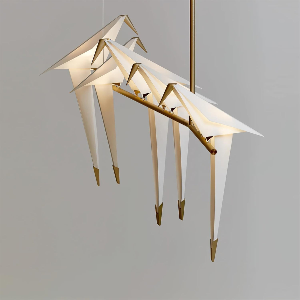 Lunuian Kronleuchter Kronleuchte Papier Crane Bird Skulpturale LED