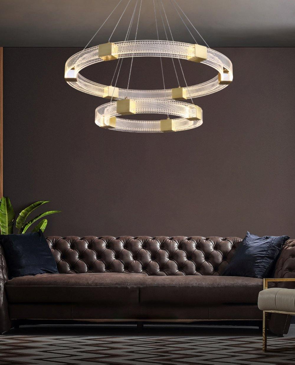 Eurdora zeitgenössischer minimalistischer Kronleuchter mit LED