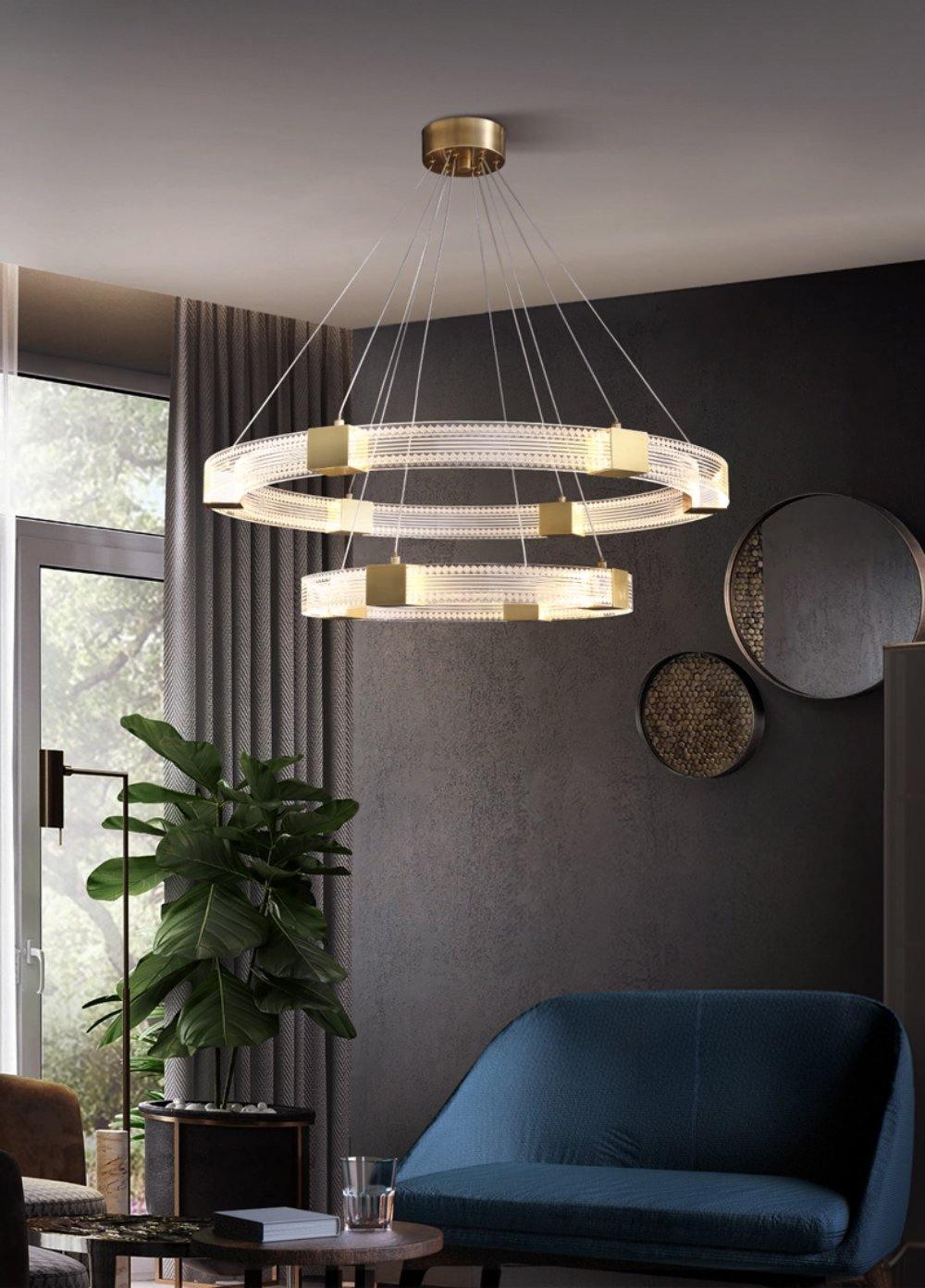 Eurdora zeitgenössischer minimalistischer Kronleuchter mit LED