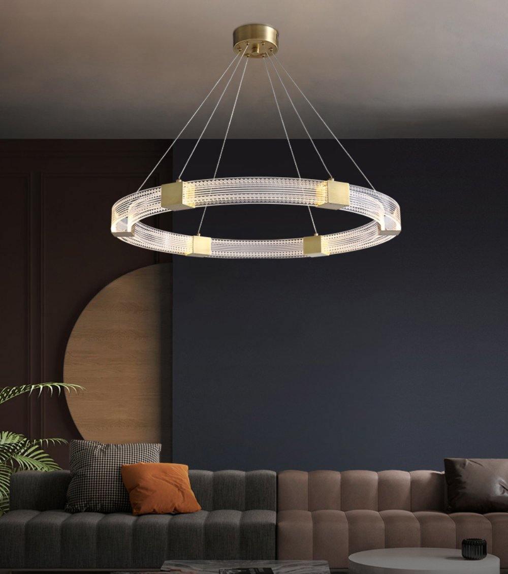 Eurdora zeitgenössischer minimalistischer Kronleuchter mit LED