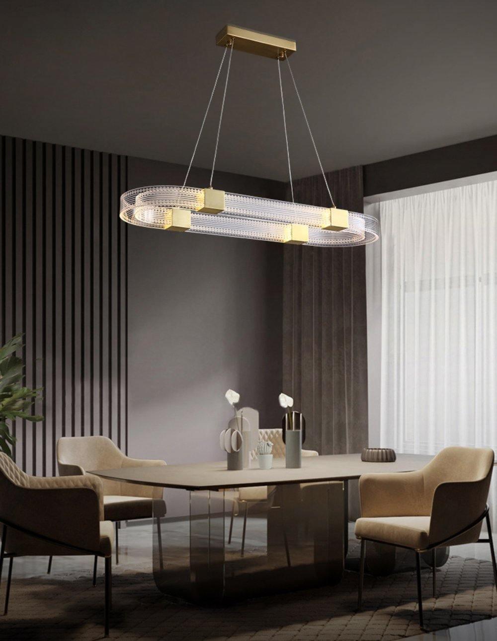Eurdora zeitgenössischer minimalistischer Kronleuchter mit LED