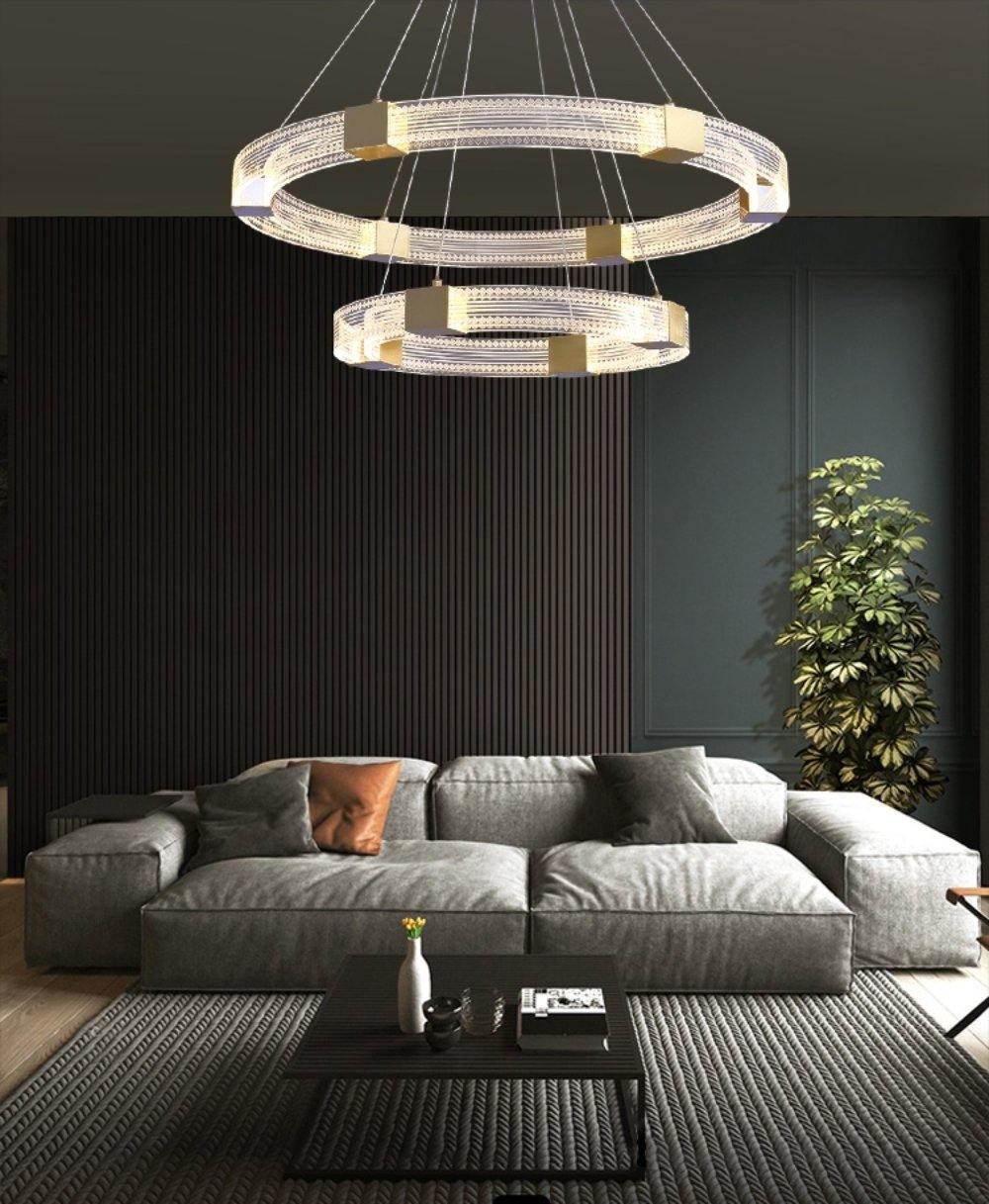 Eurdora zeitgenössischer minimalistischer Kronleuchter mit LED
