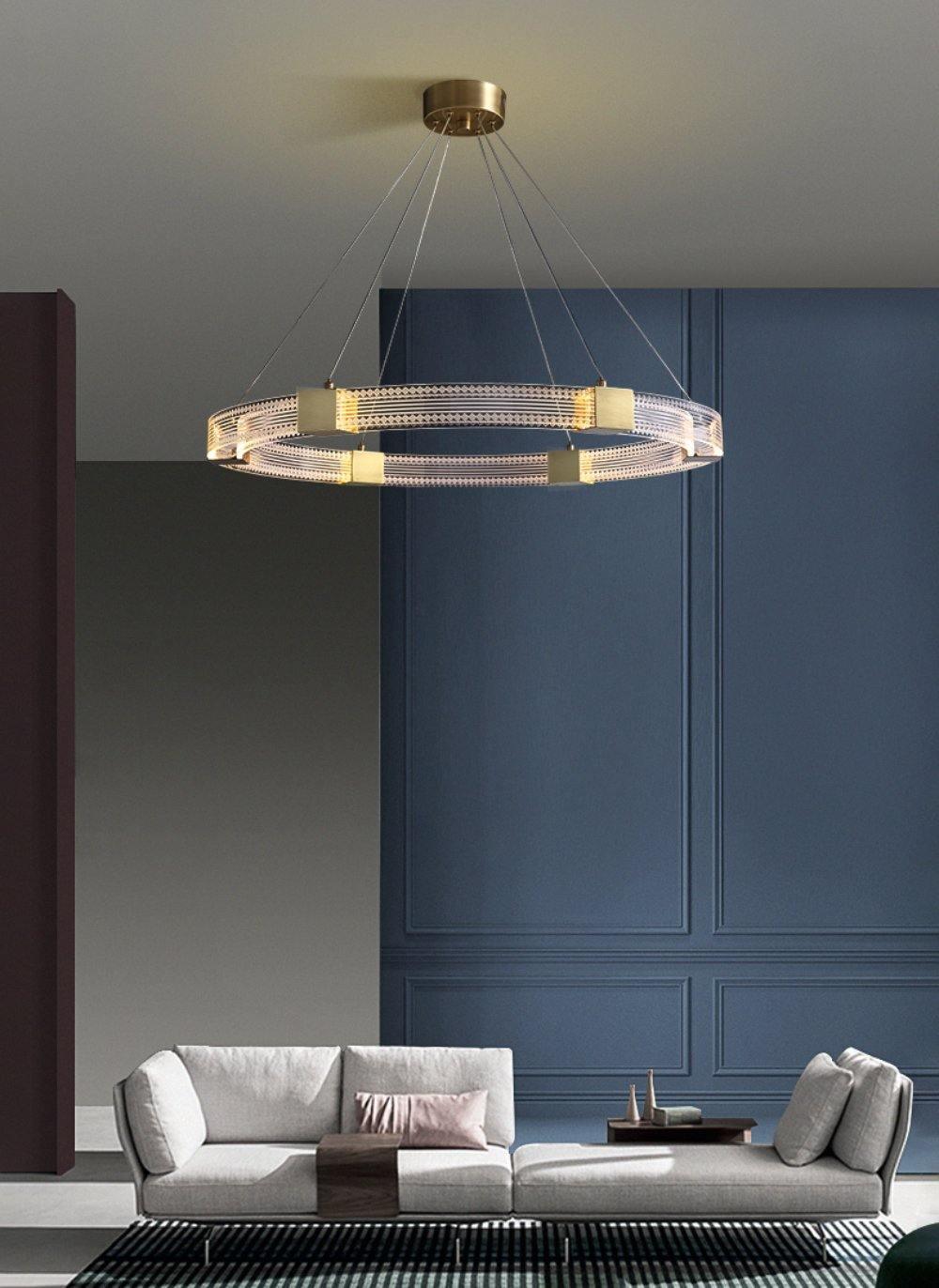Eurdora zeitgenössischer minimalistischer Kronleuchter mit LED
