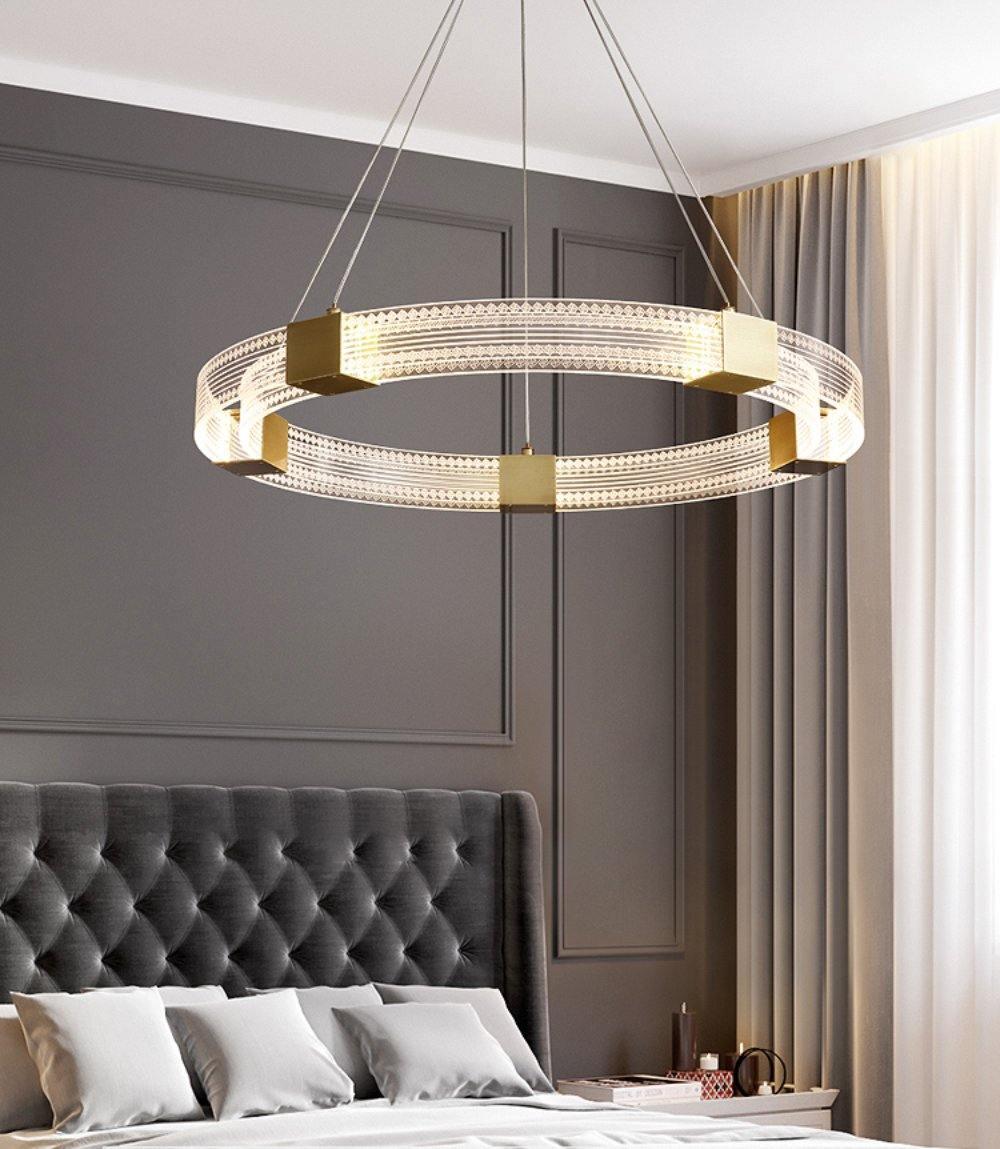 Eurdora zeitgenössischer minimalistischer Kronleuchter mit LED