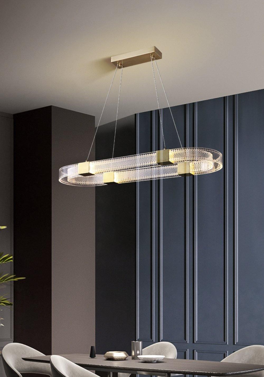 Eurdora zeitgenössischer minimalistischer Kronleuchter mit LED