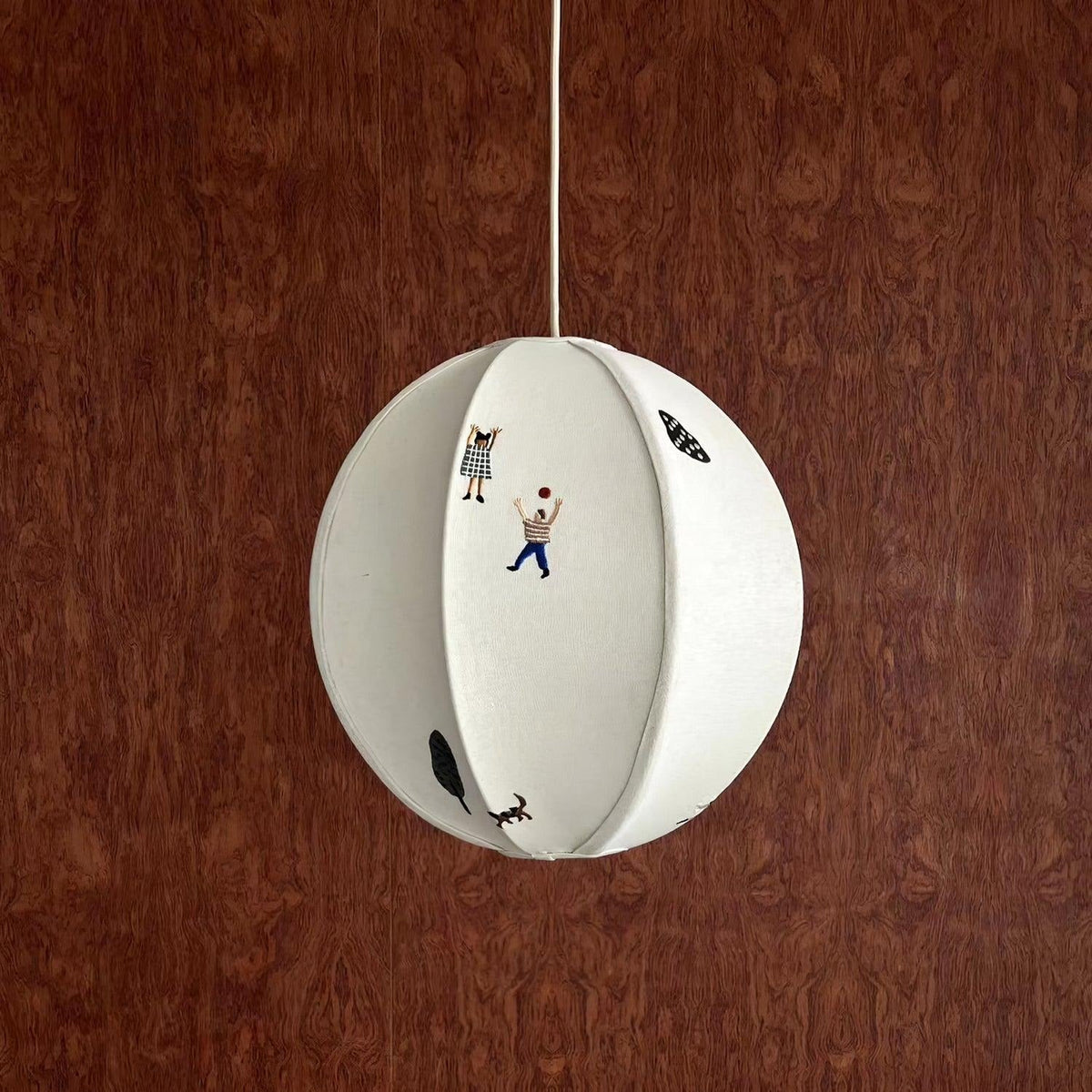 ElvaDesign Rund Metall Textil LED Pendelleuchte Studie Schlafzimmer