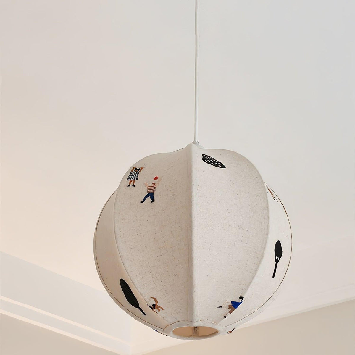 ElvaDesign Rund Metall Textil LED Pendelleuchte Studie Schlafzimmer