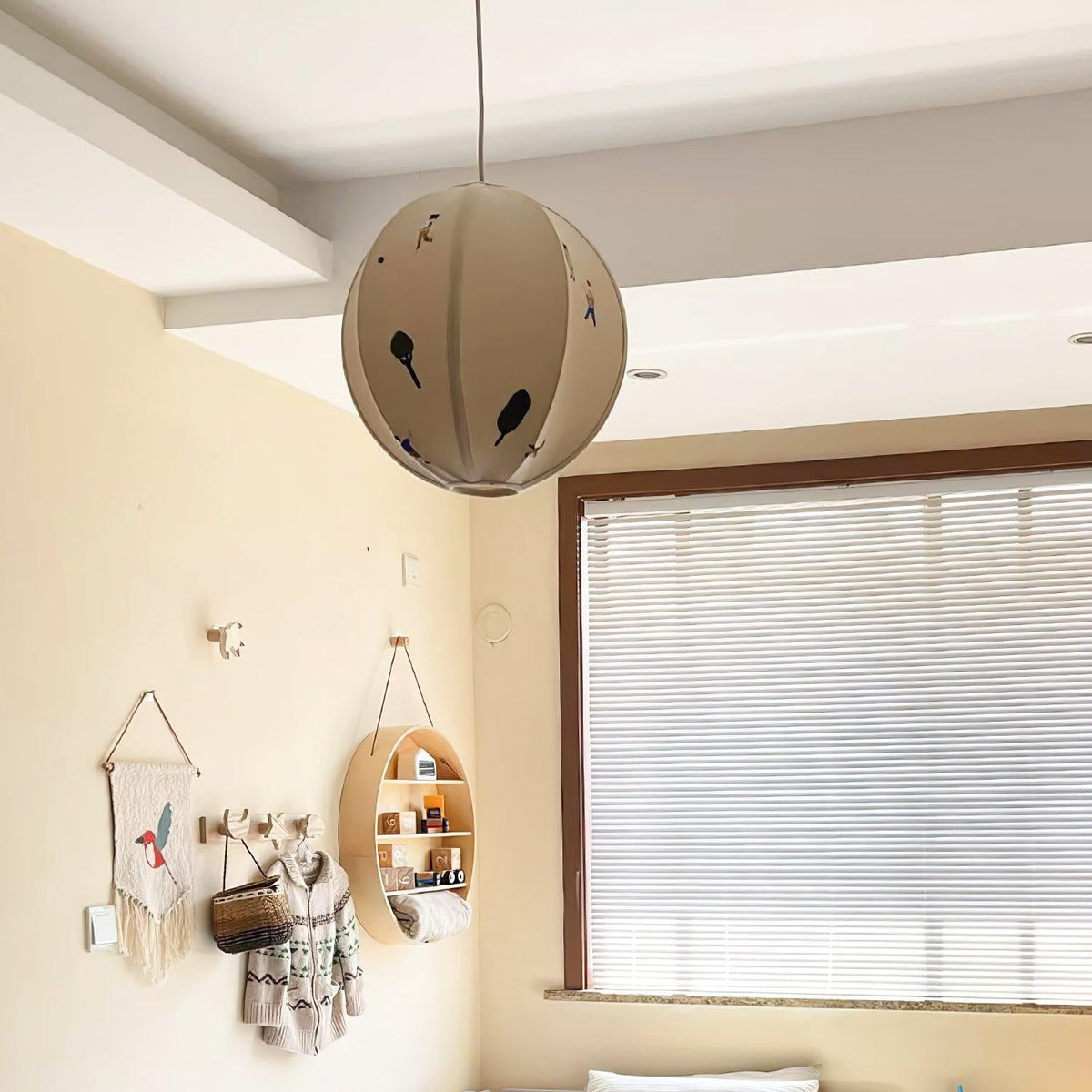 ElvaDesign Rund Metall Textil LED Pendelleuchte Studie Schlafzimmer