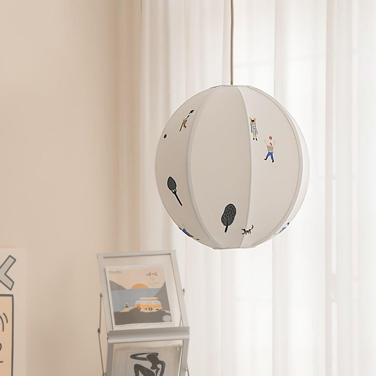 ElvaDesign Rund Metall Textil LED Pendelleuchte Studie Schlafzimmer