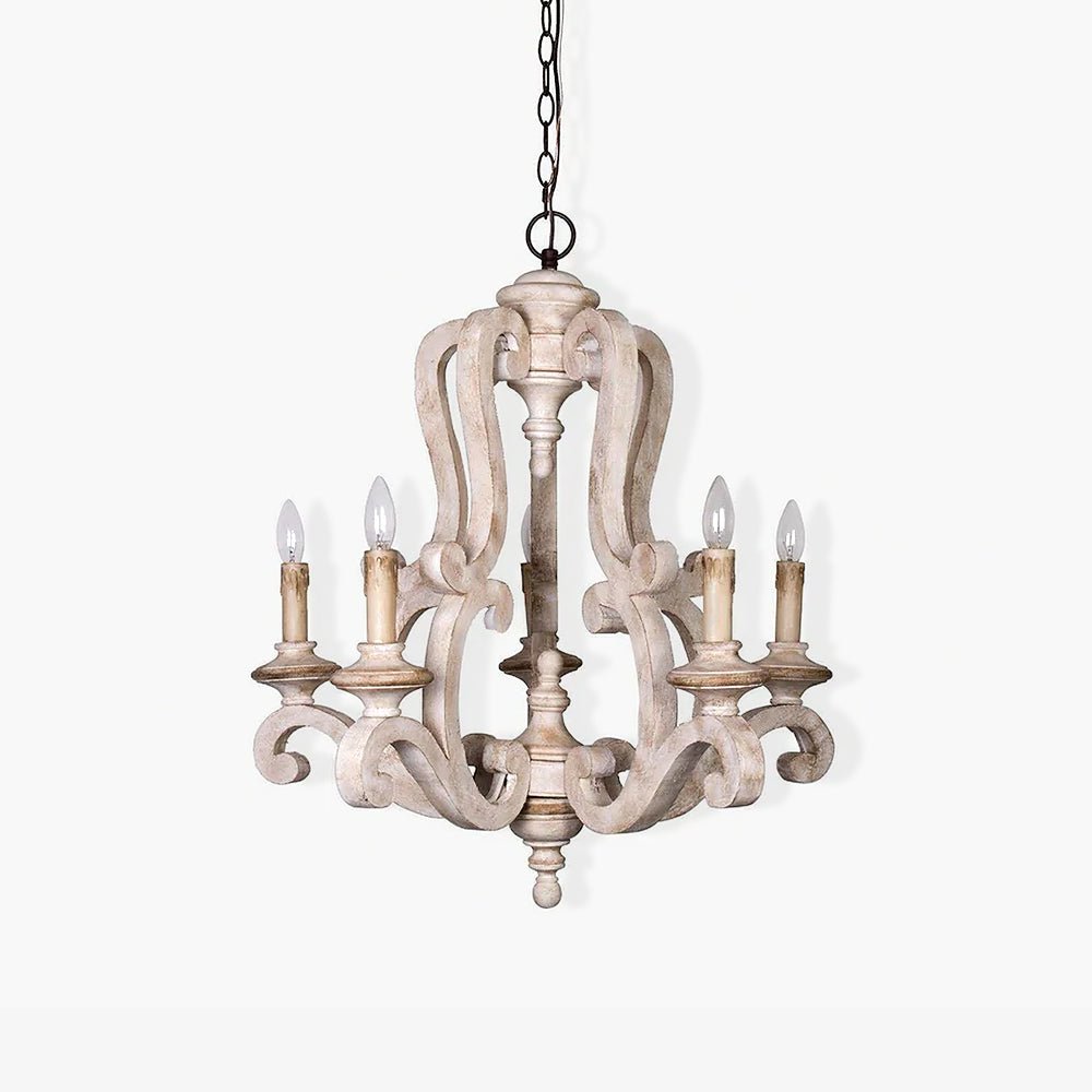 Arixy Kronleuchter aus Holz in Kerzenform im Mid-Century-Stil
