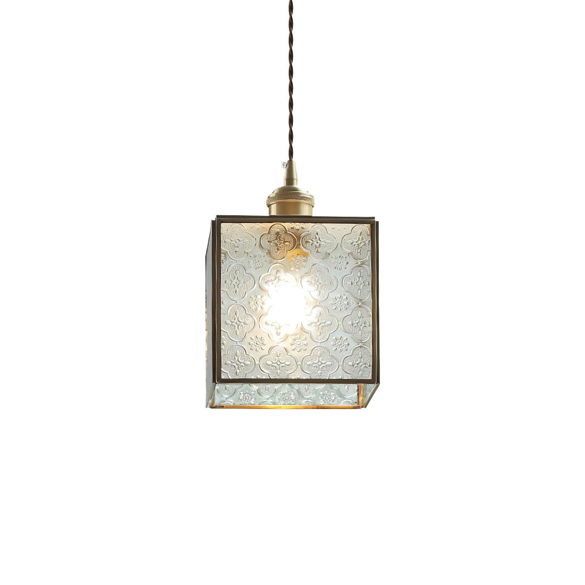 Arvane Pendelleuchte aus Messing und Glas mit elegantem Design