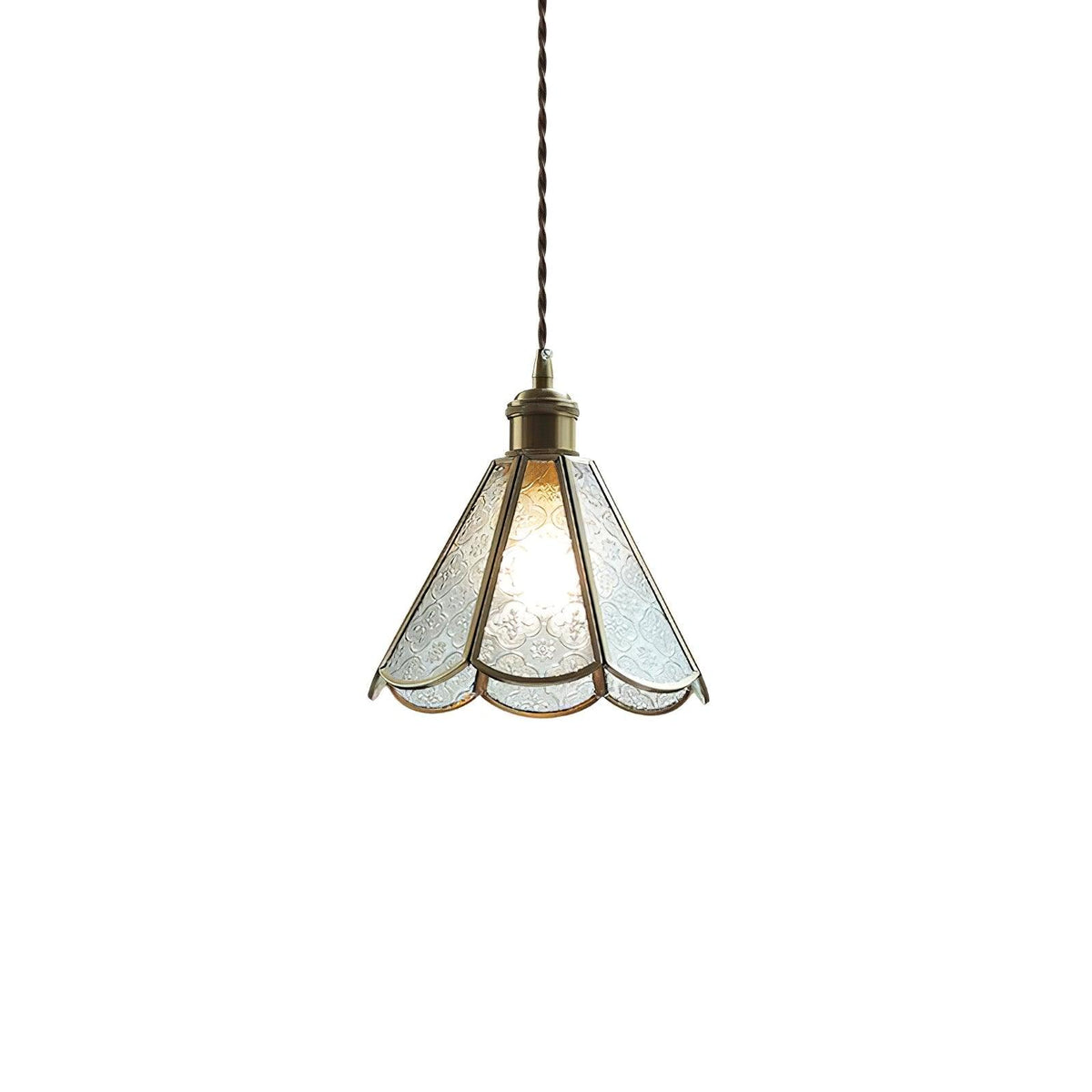 Arvane Pendelleuchte aus Messing und Glas mit elegantem Design