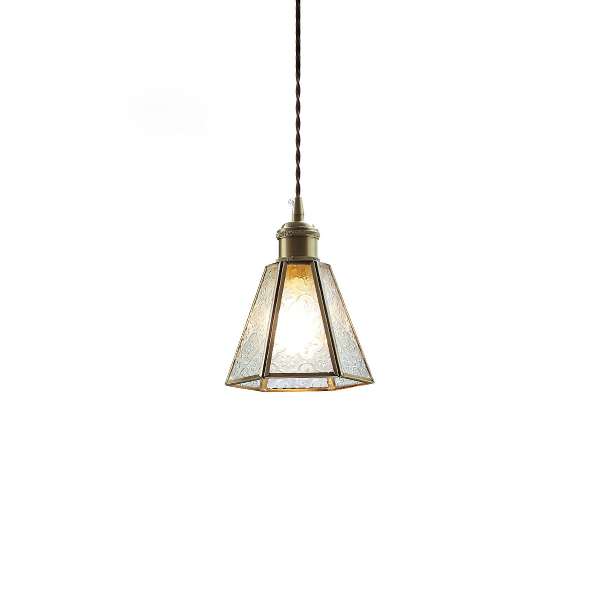 Arvane Pendelleuchte aus Messing und Glas mit elegantem Design