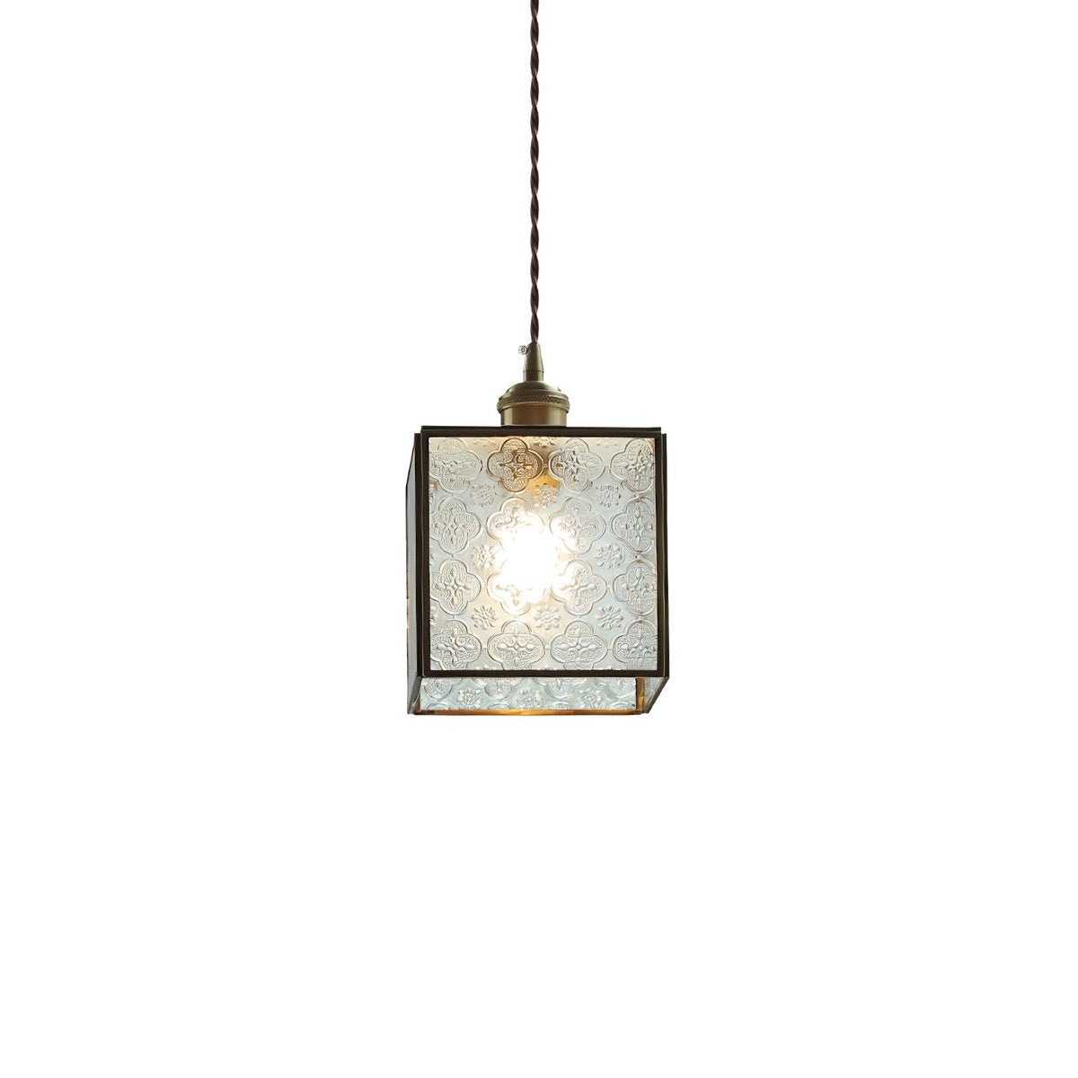 Arvane Pendelleuchte aus Messing und Glas mit elegantem Design