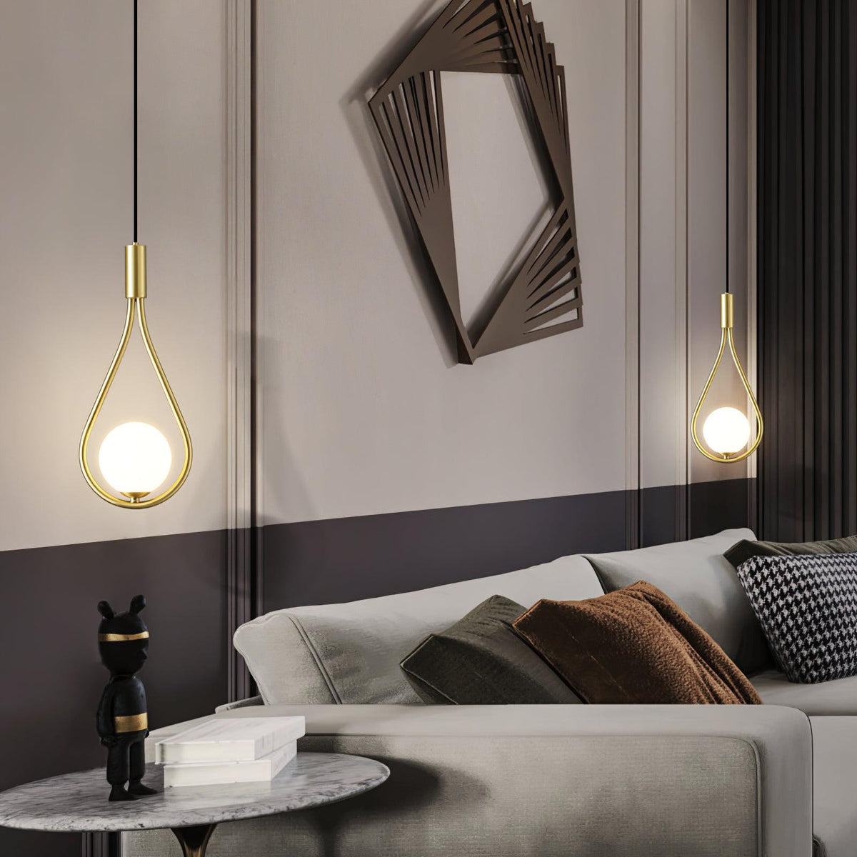 Droplet moderne Pendelleuchte aus Messing