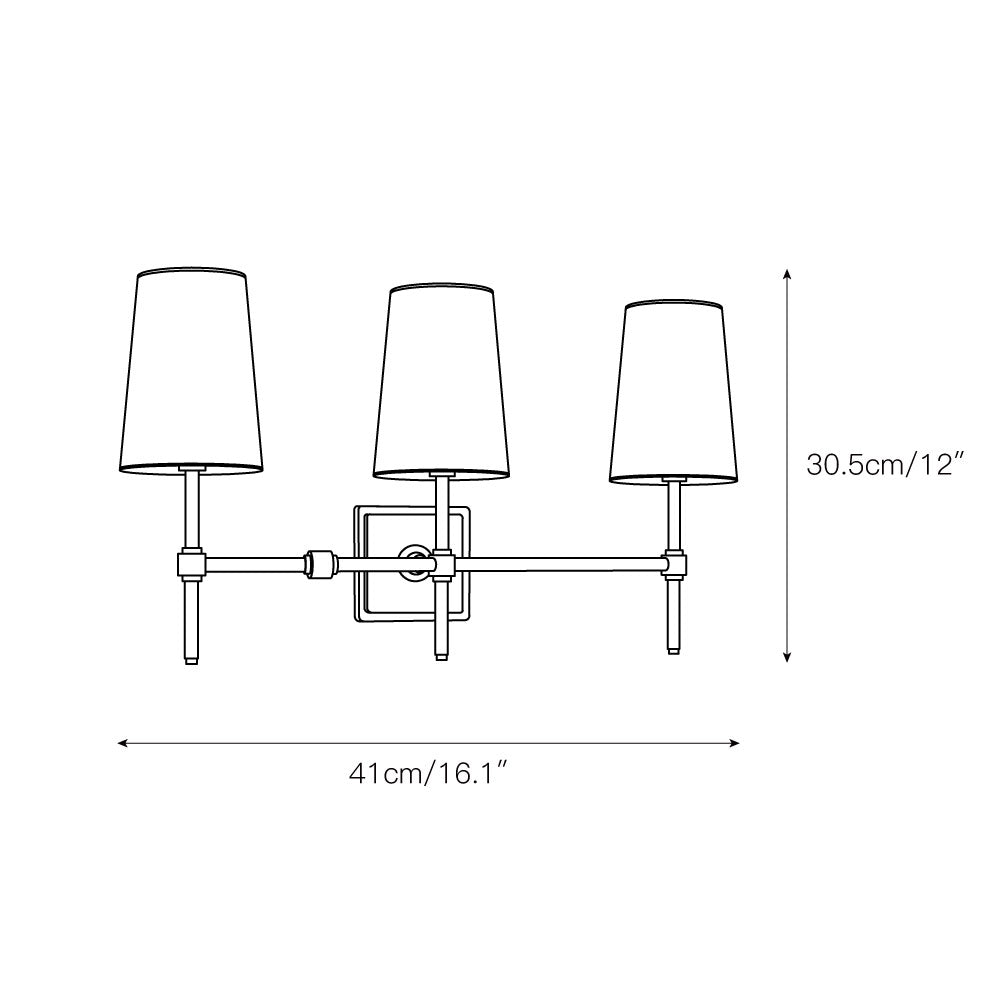 Vicarara Vintage Industrial Messing-Stoff-Wandleuchte